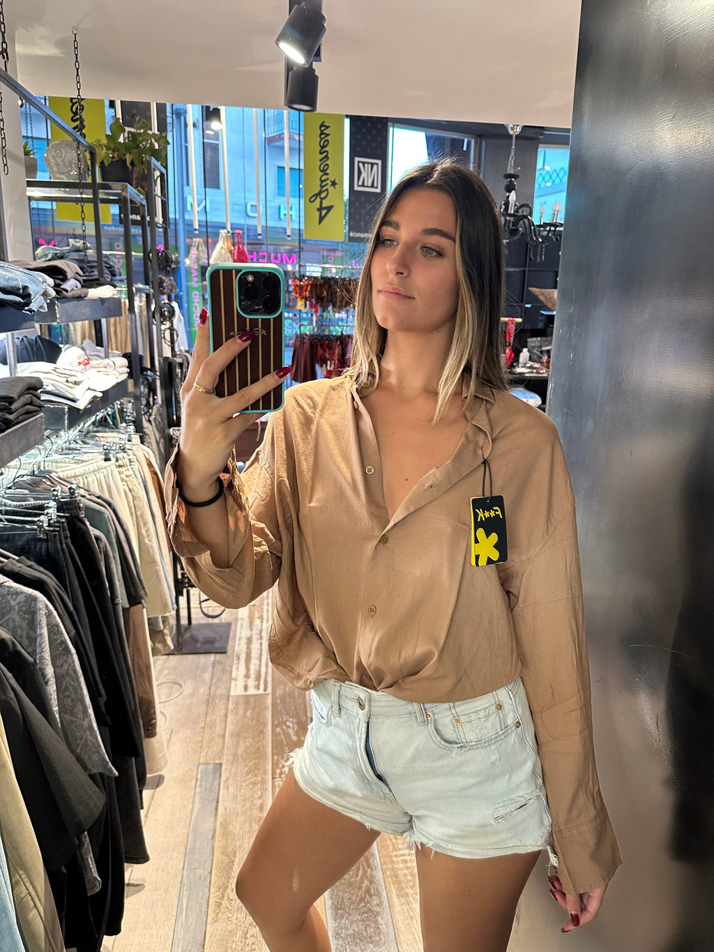 Camicia Oversize in Lino color Marrone