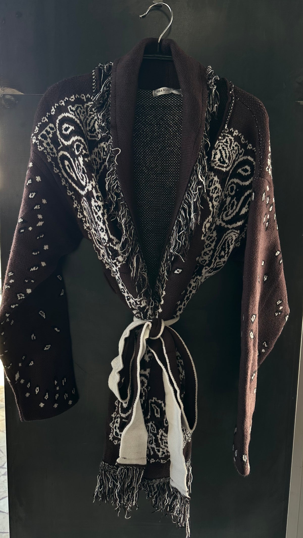 Cardigan Long Bandana Marrone Cioccolato