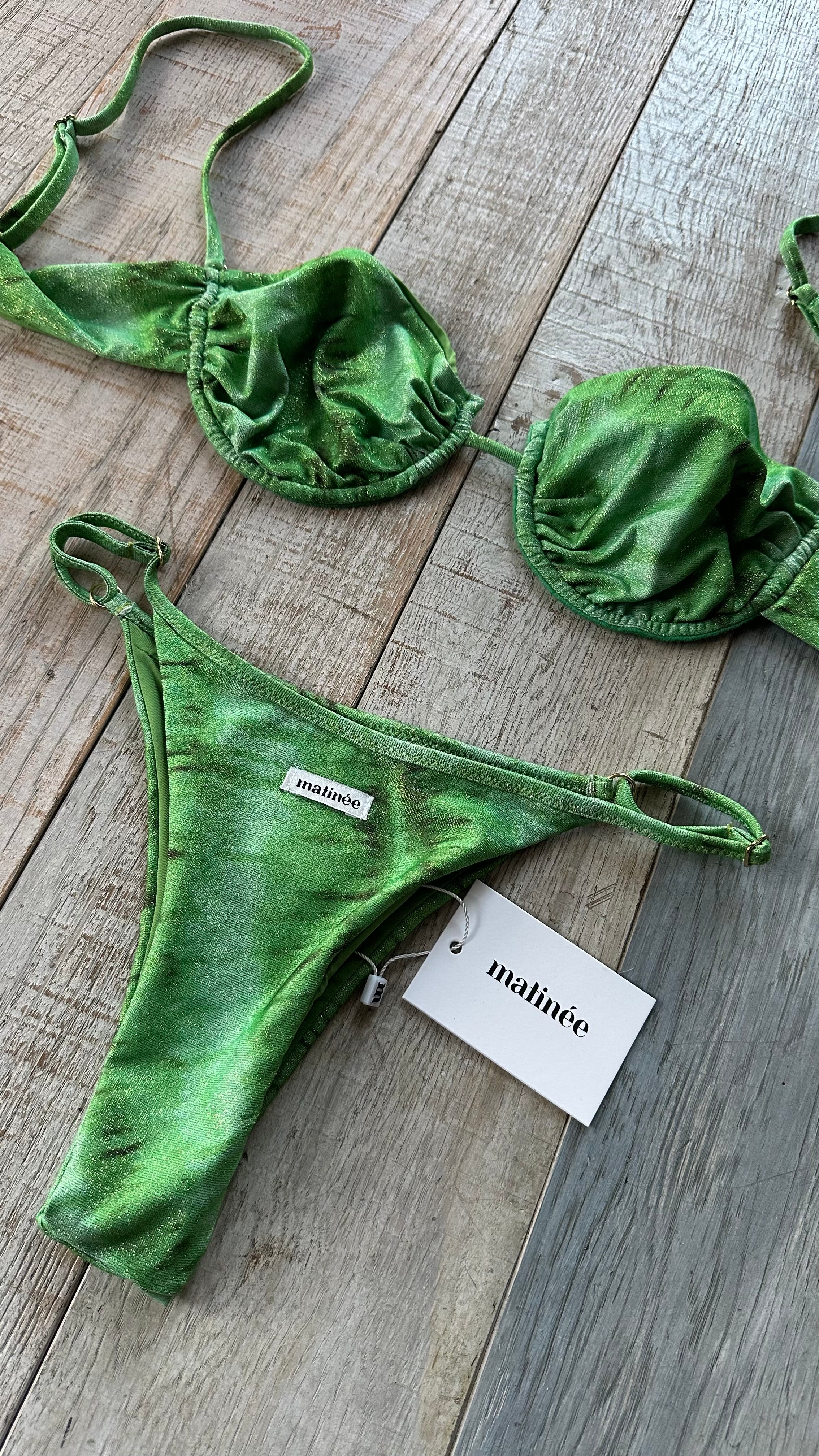 Bikini Balconcino Tye Dye Lurex Verde