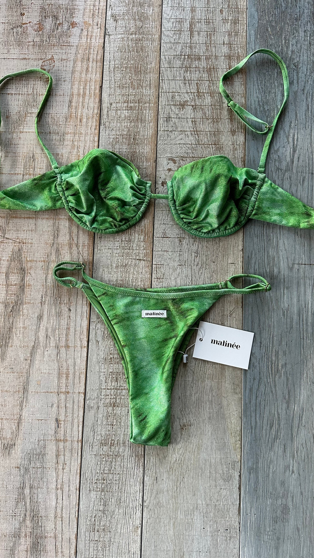 Bikini Balconcino Tye Dye Lurex Verde