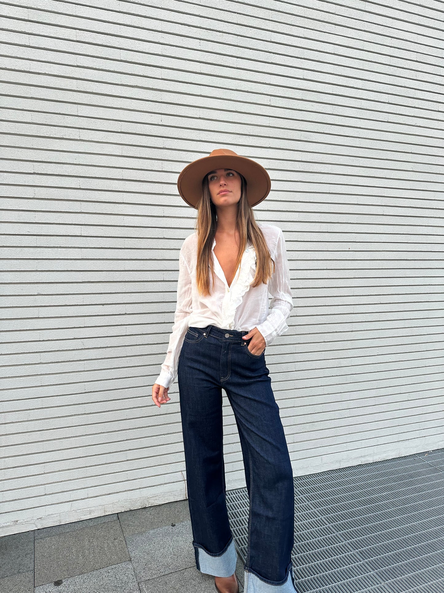 Jeans a palazzo con Risvolto
