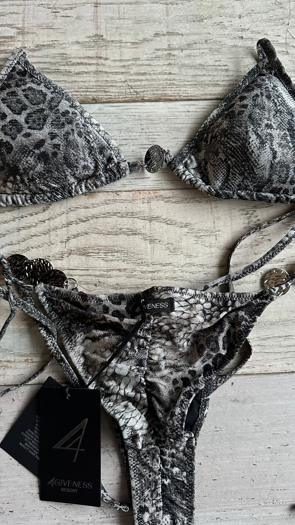 Triangolo Lurex Animalier Pitone