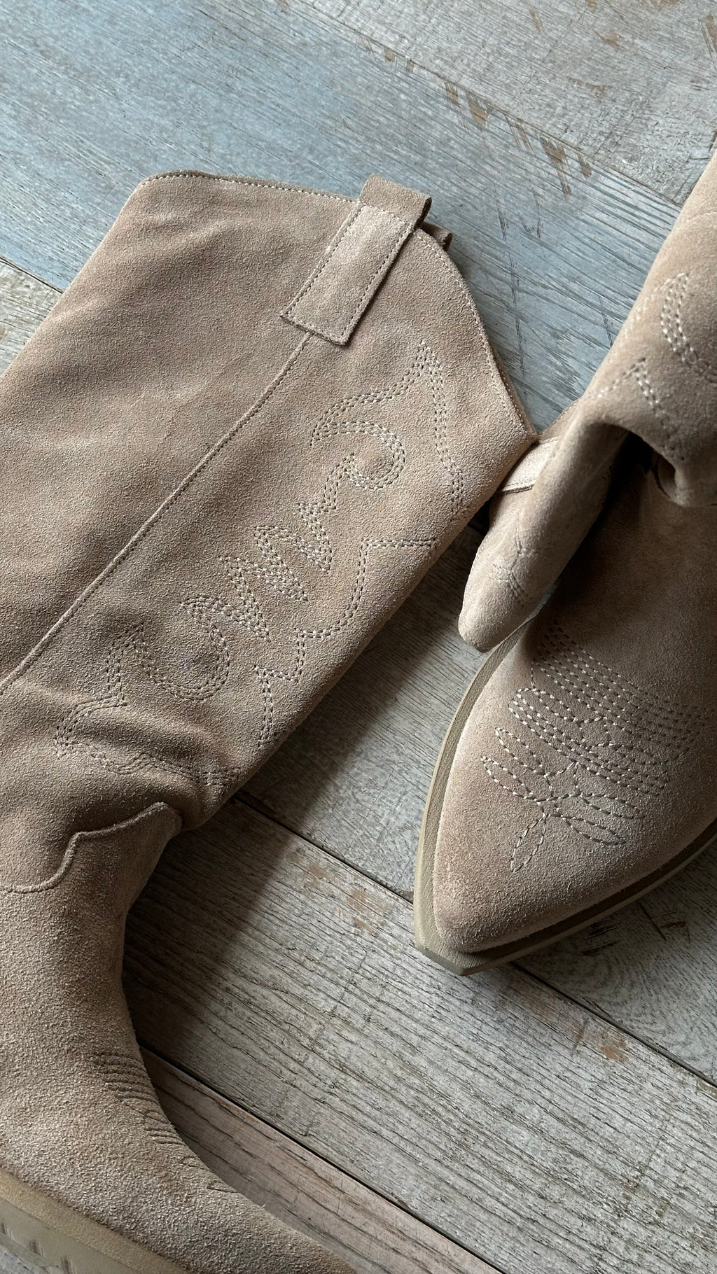 Texano in camoscio Taupe