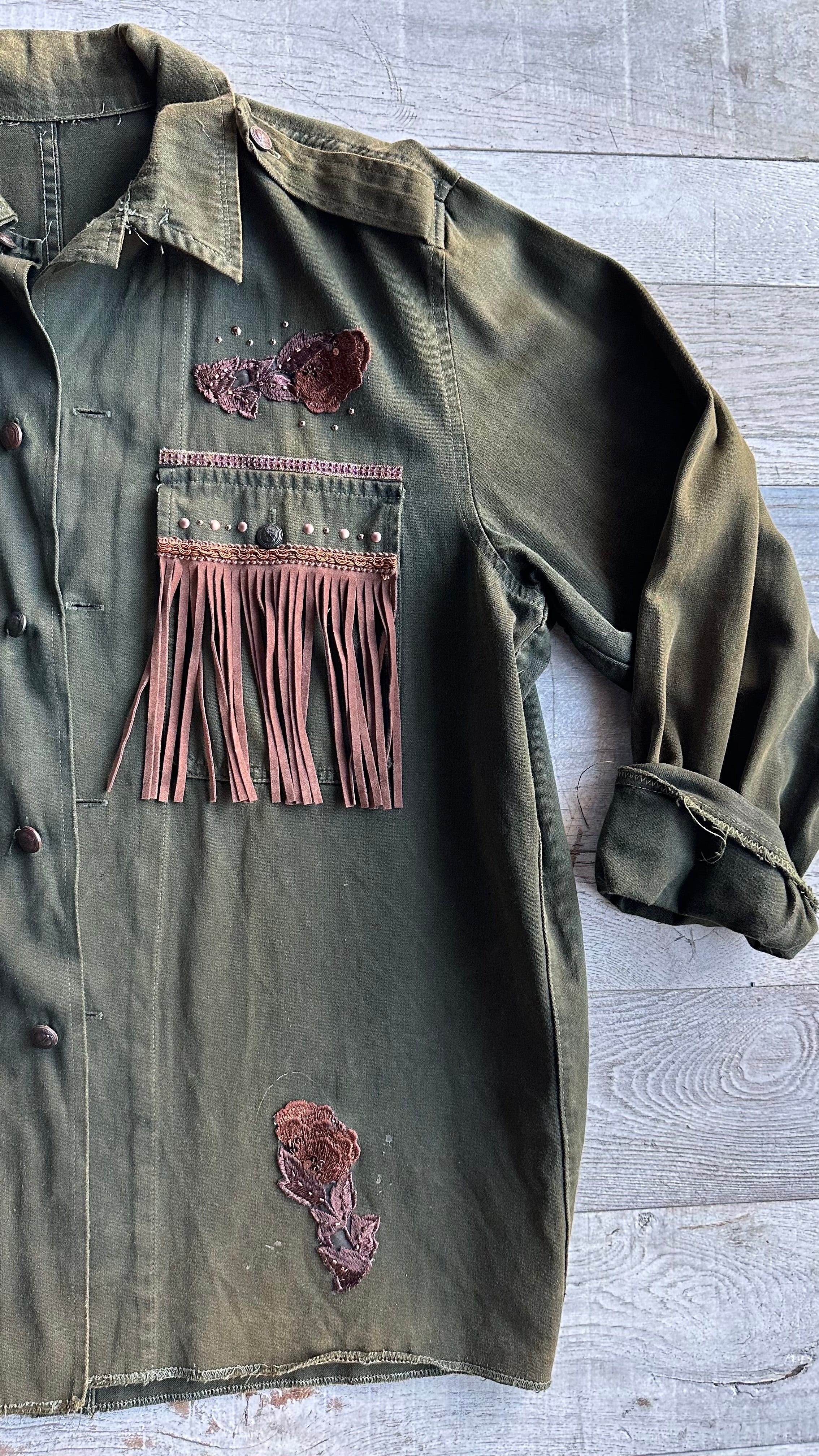 Giacca Militare “Rose Brown”