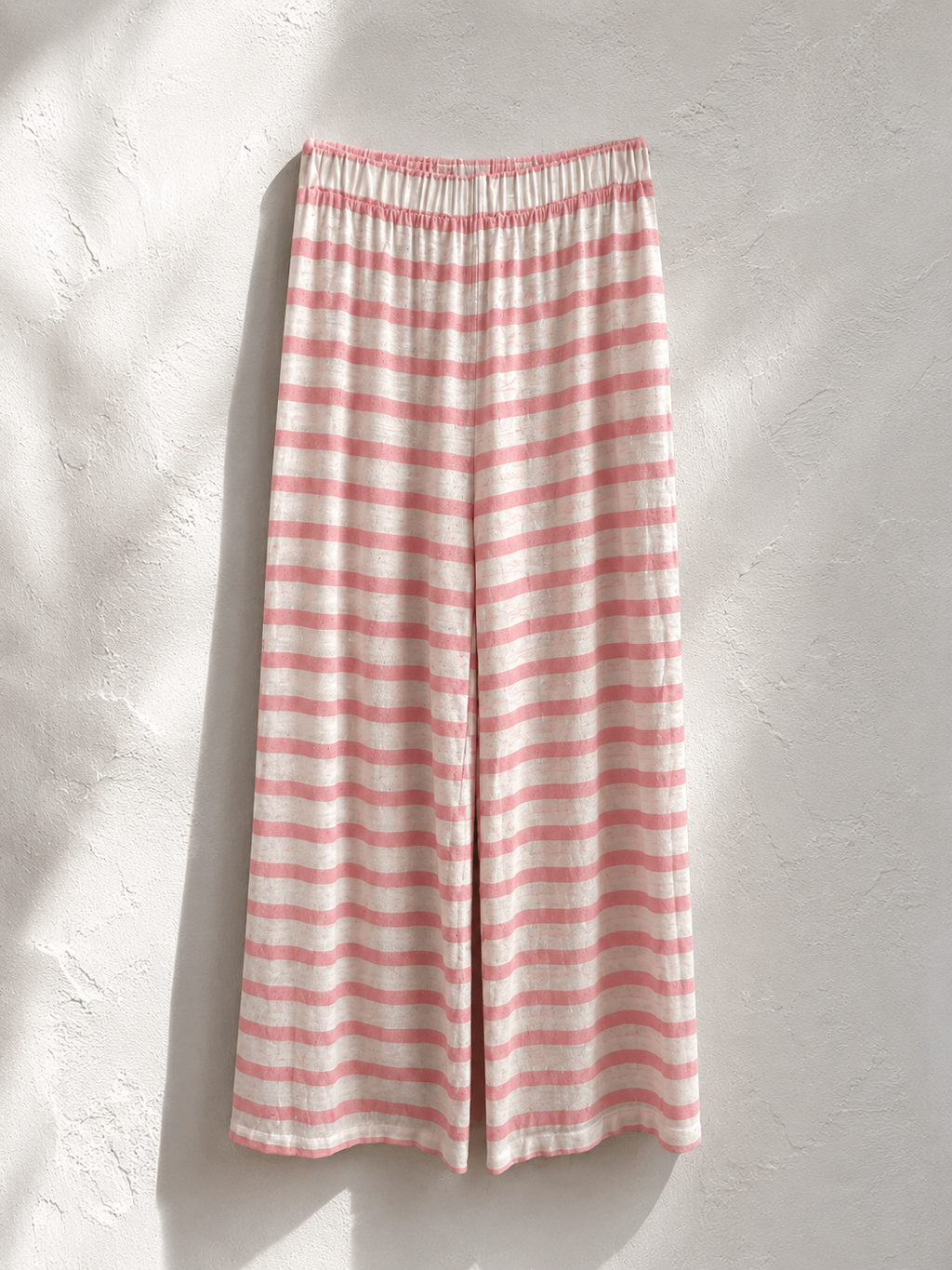 Pantalone a Riga In Lino Rosa