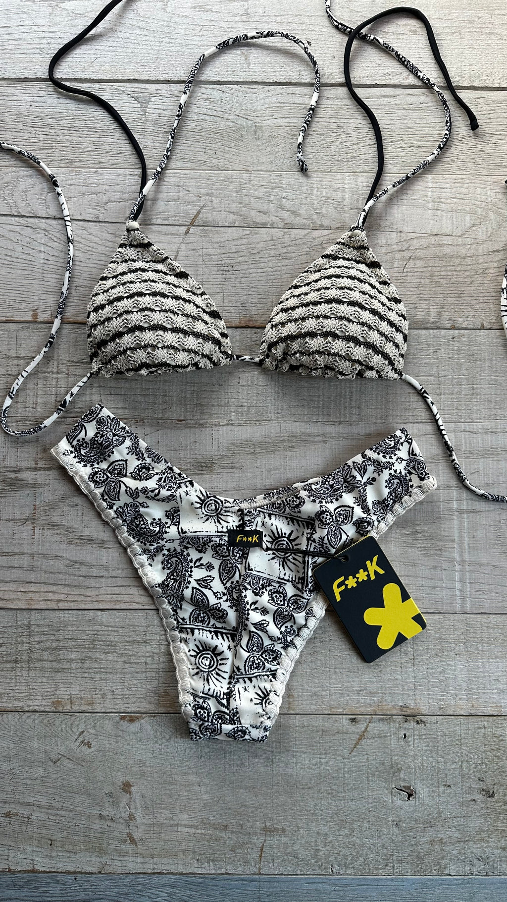 Triangolo Bandana e crochet Bianco