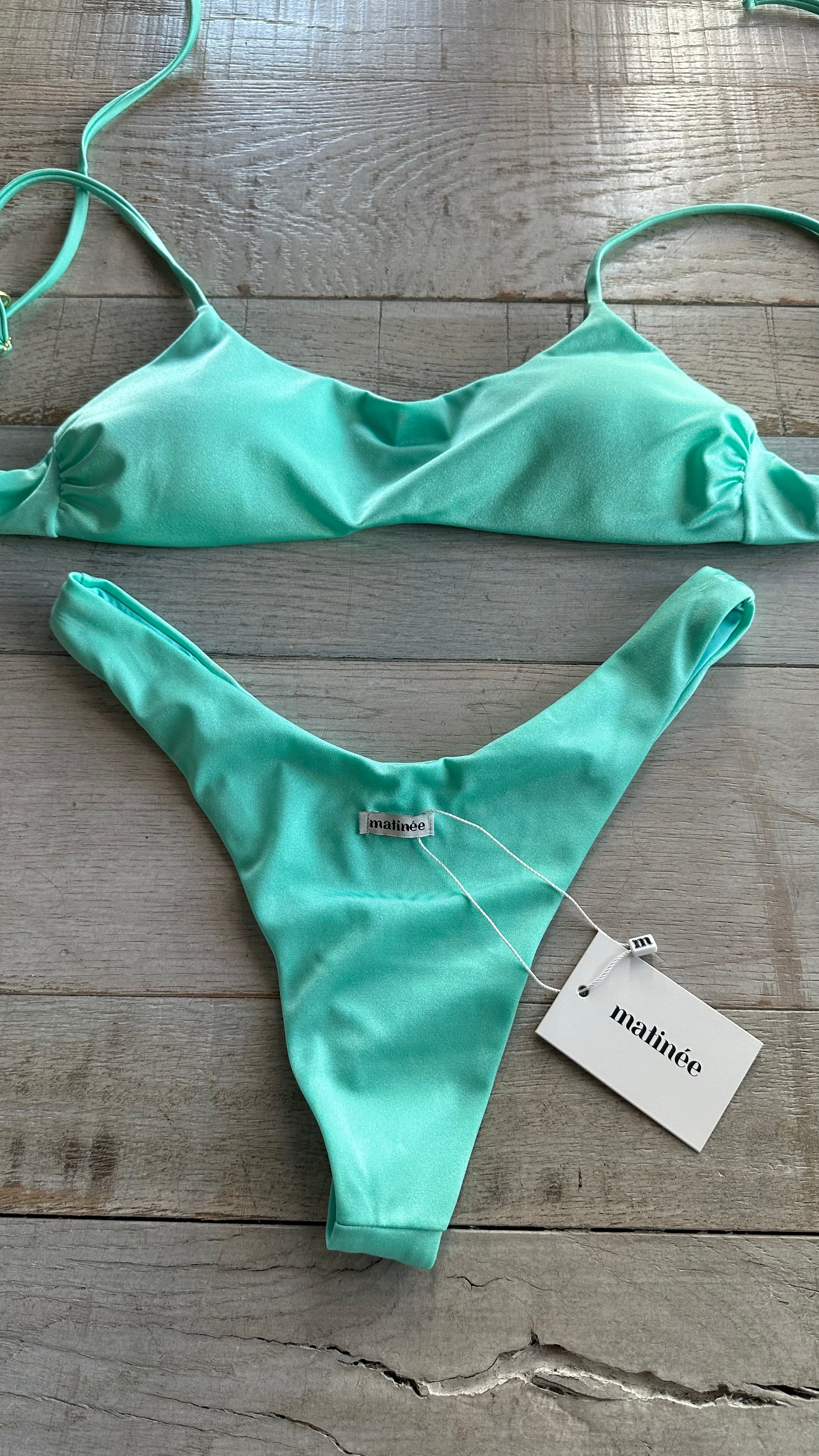 Bikini Top in Lycra Lucida Tiffany Verde Acqua