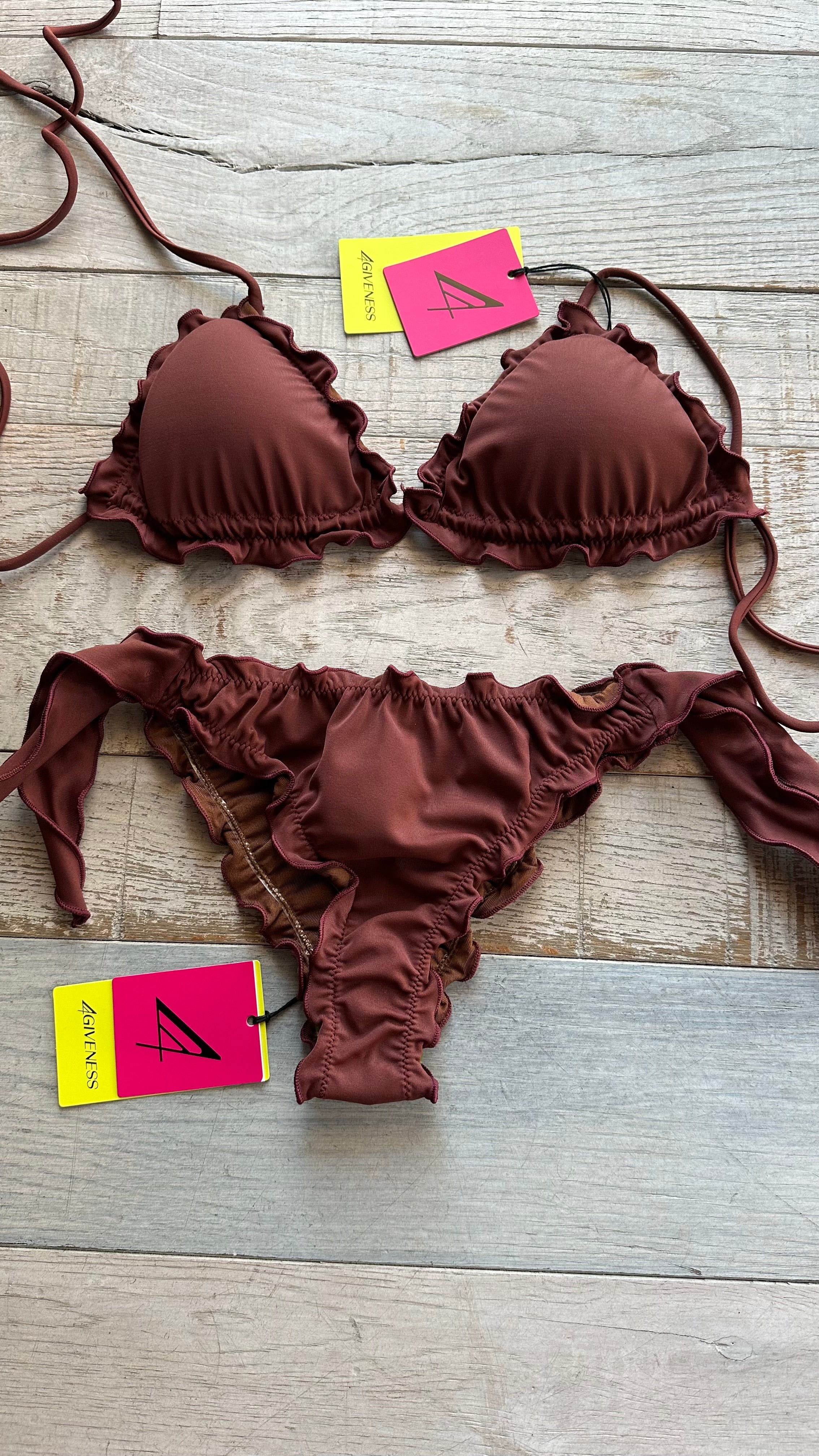 Triangolo Sbambolato Frou Frou Marrone Terra