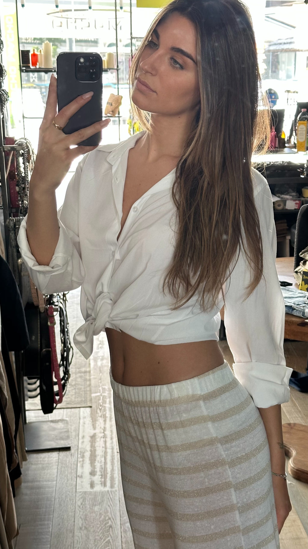 Pantalone Riga in Lino Beije