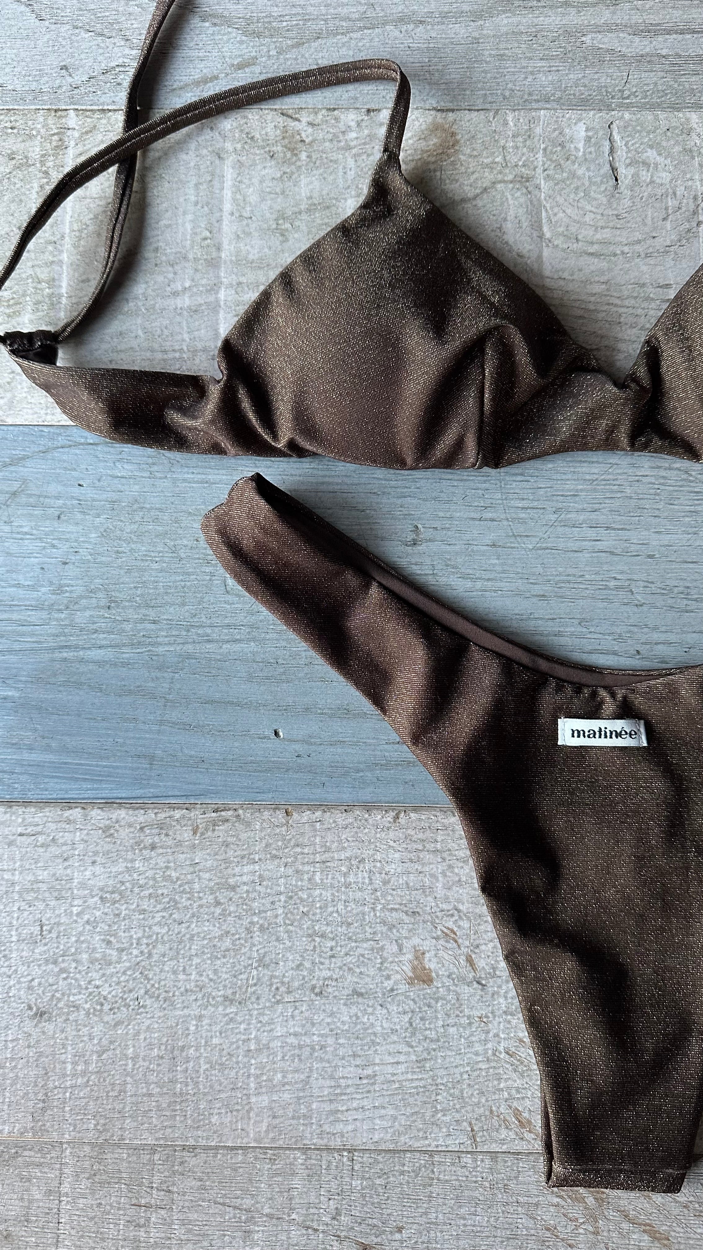 Bikini Top Tina Lurex Marrone