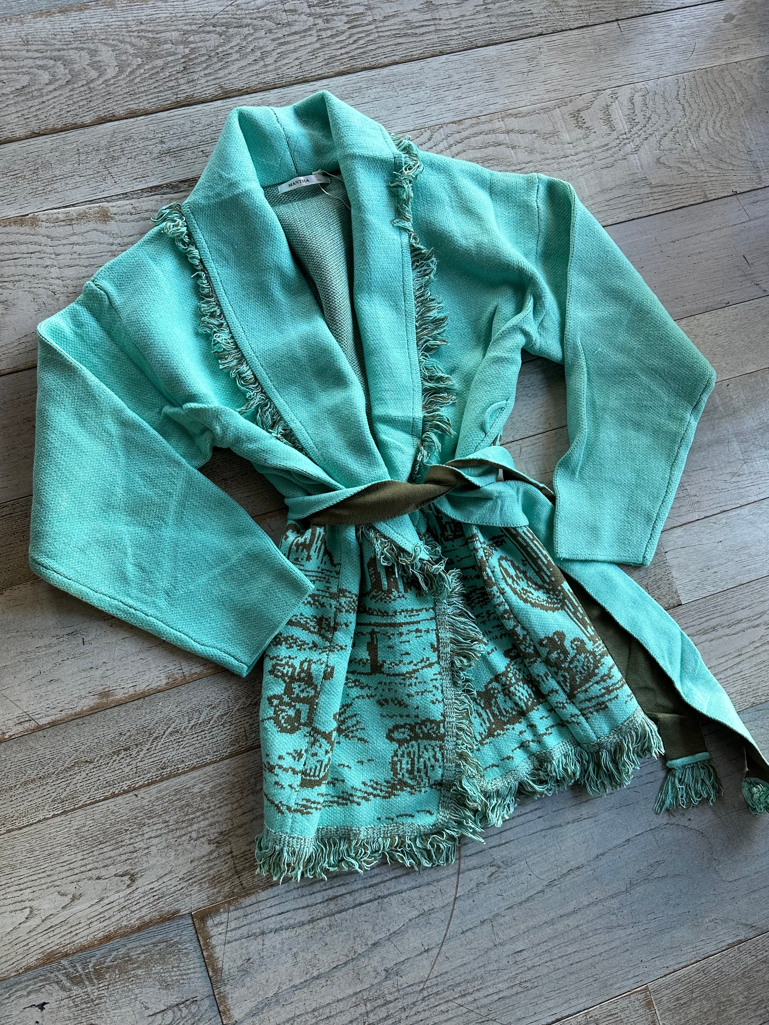 Cardigan Cactus Verde Acqua