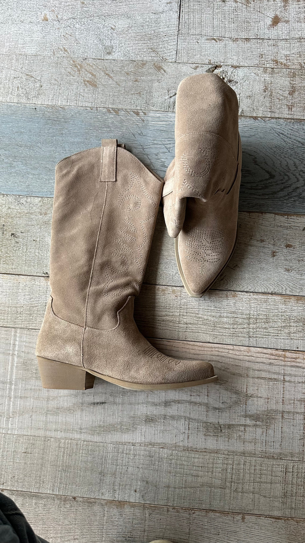 Texano in camoscio Taupe