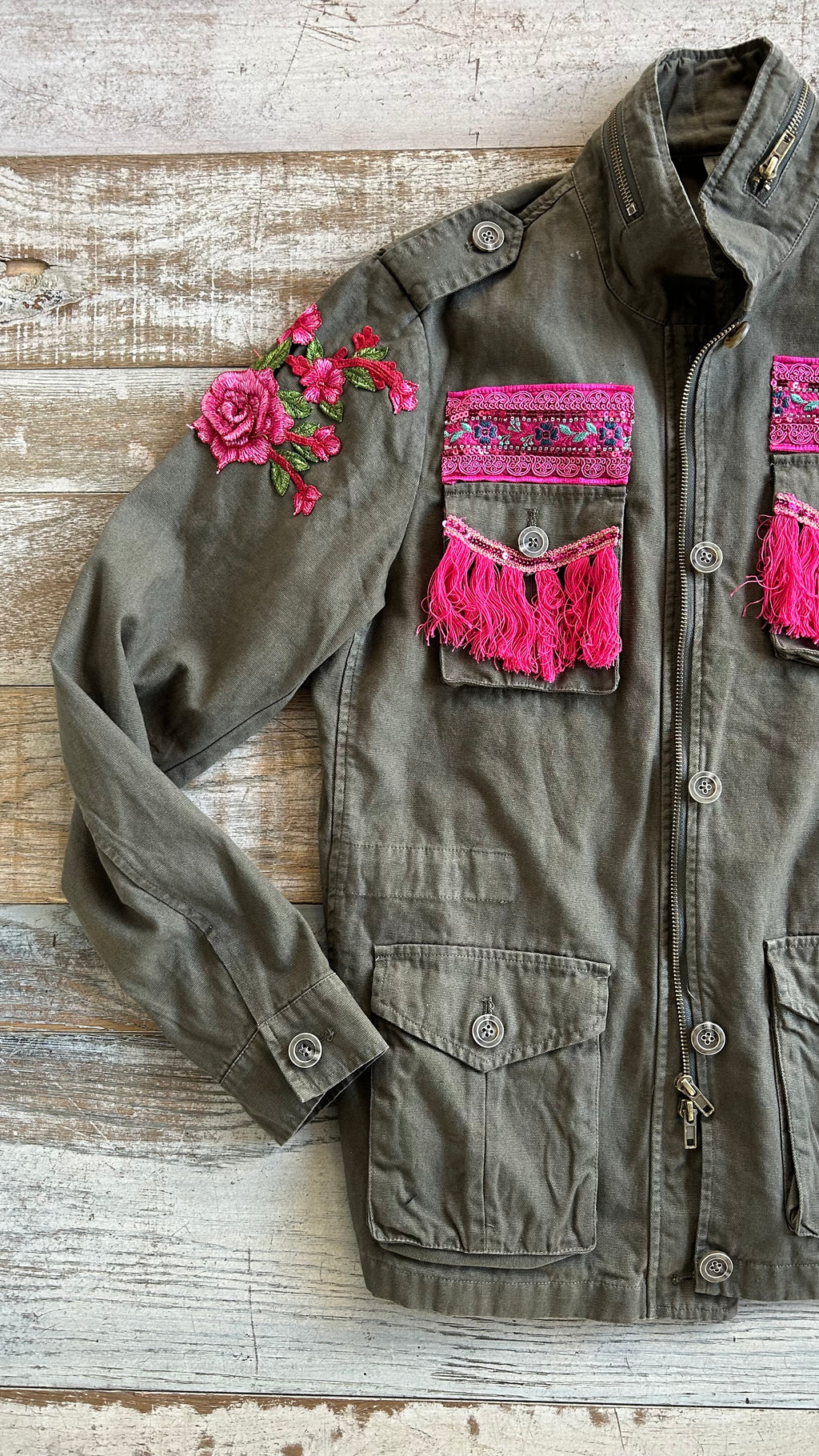 Giacca militare “Pink Rose”