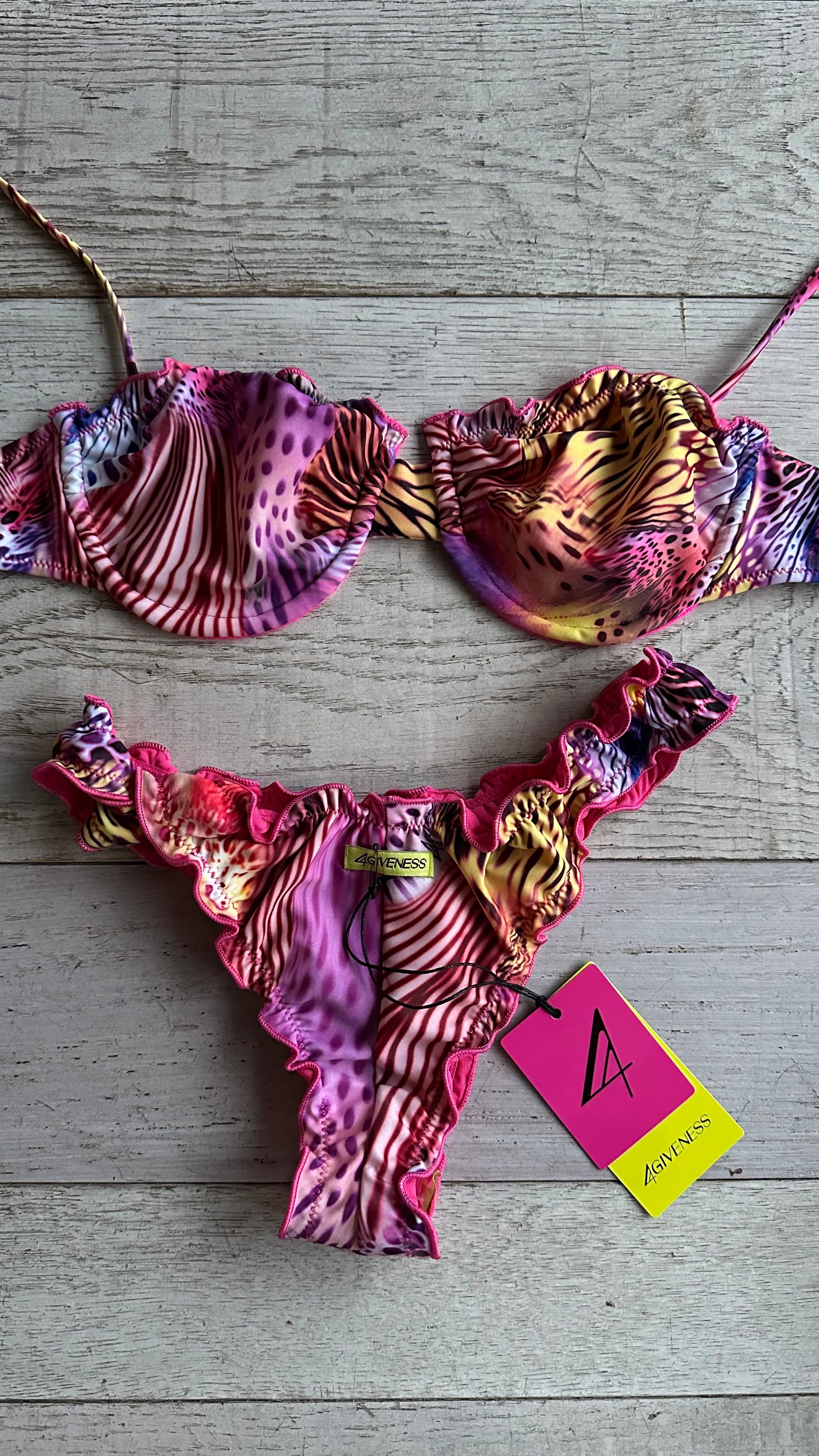 Bikini Balconcino Zebra Rosa