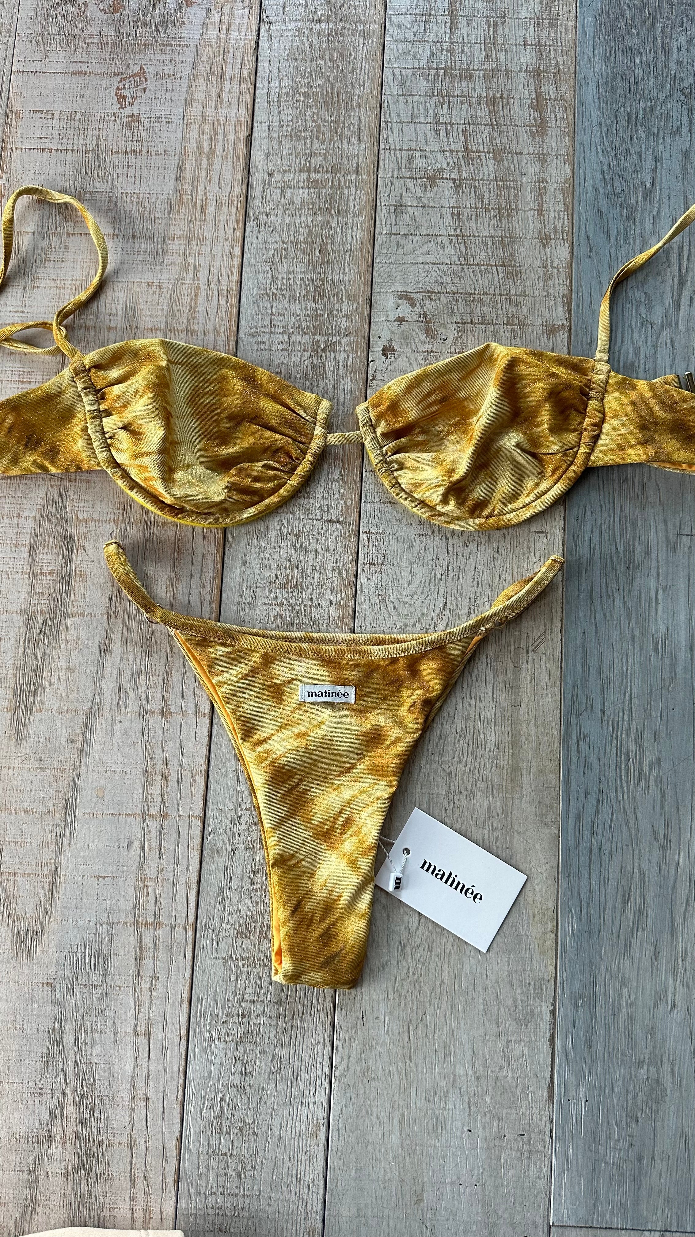 Bikini Balconcino Tye Dye Lurex Giallo
