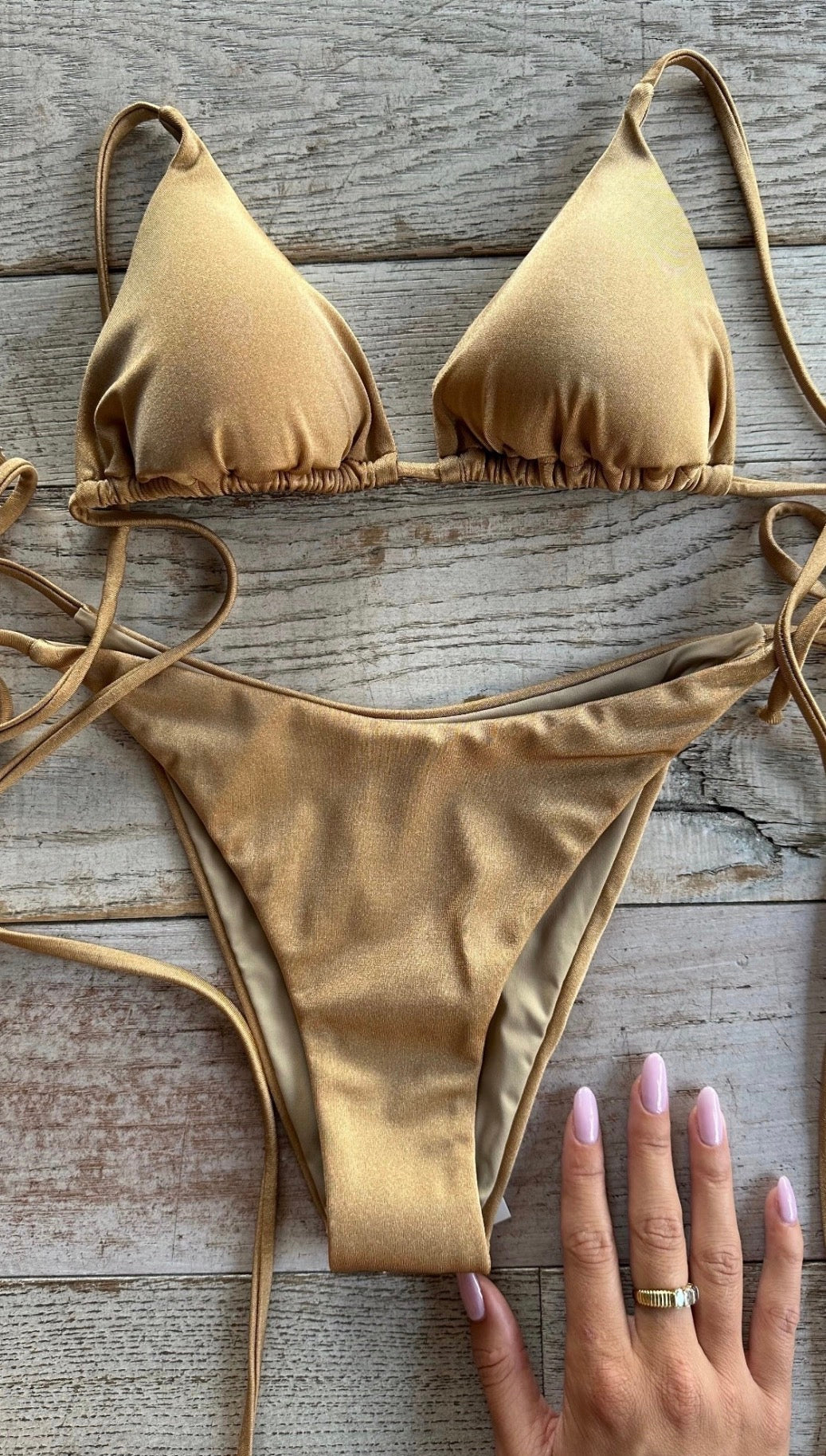 Triangolo In Lycra Lucida Taupe