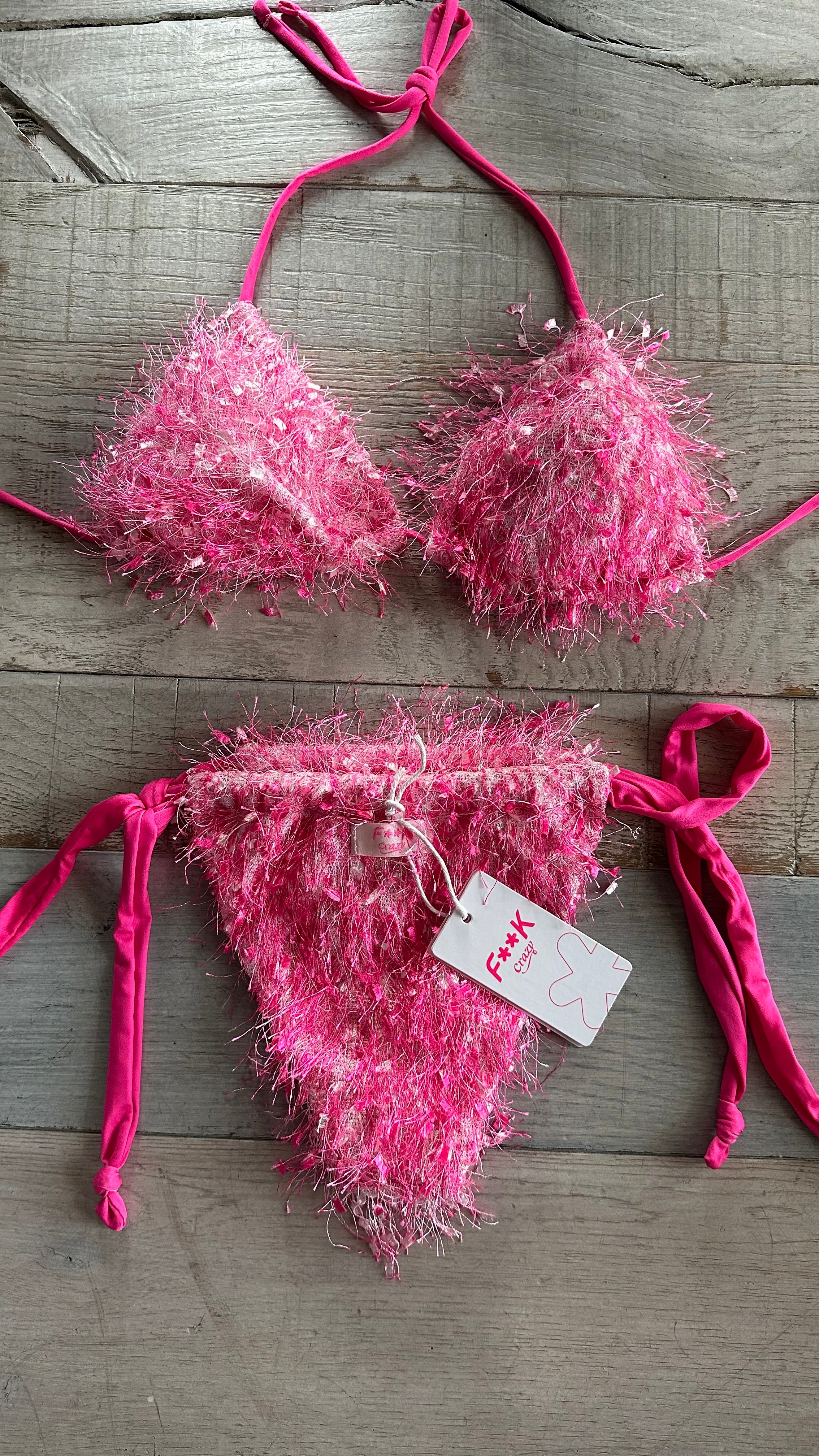 Triangolo Piume Rosa Fucsia