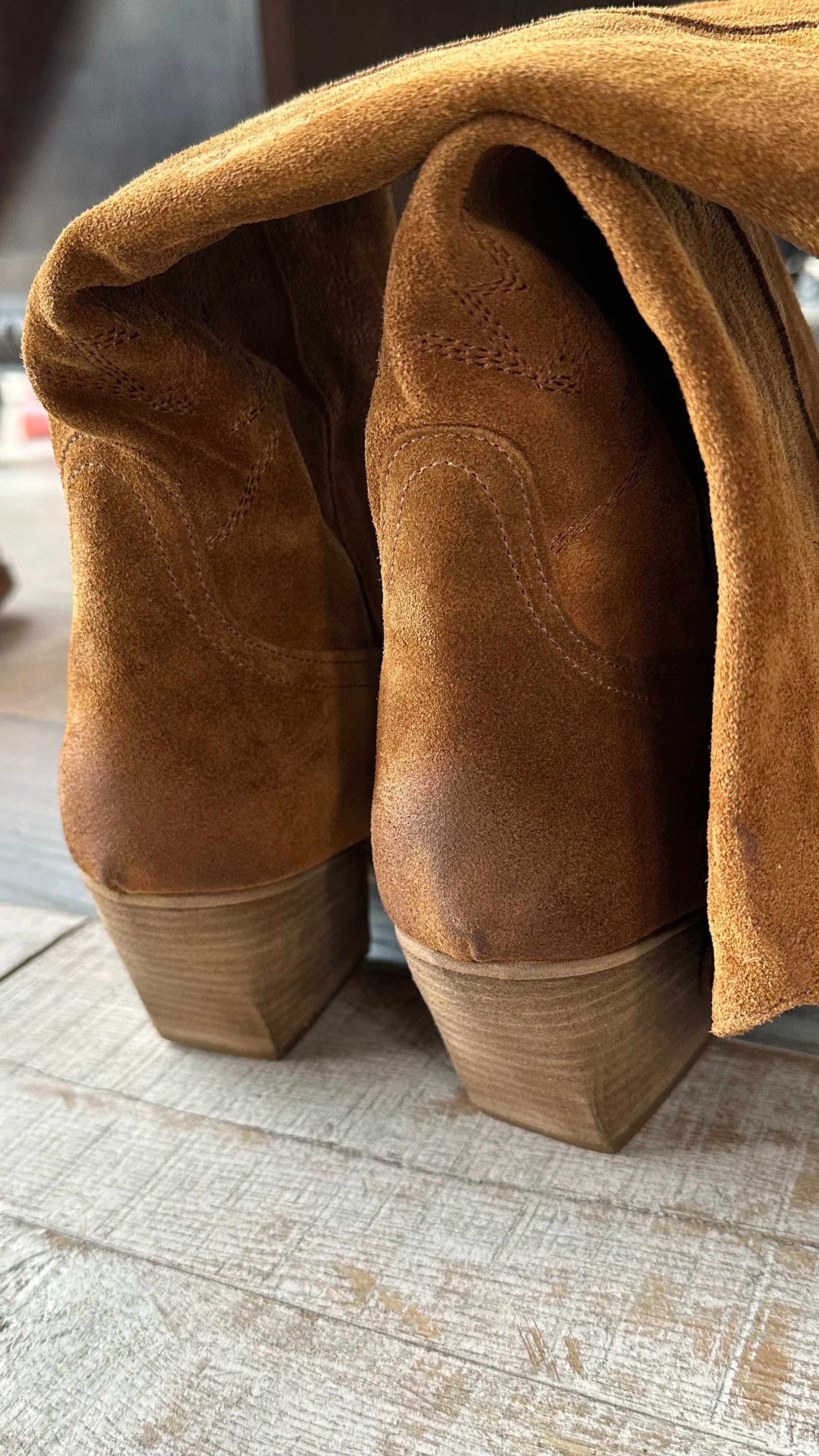 Texano In camoscio Aranciato