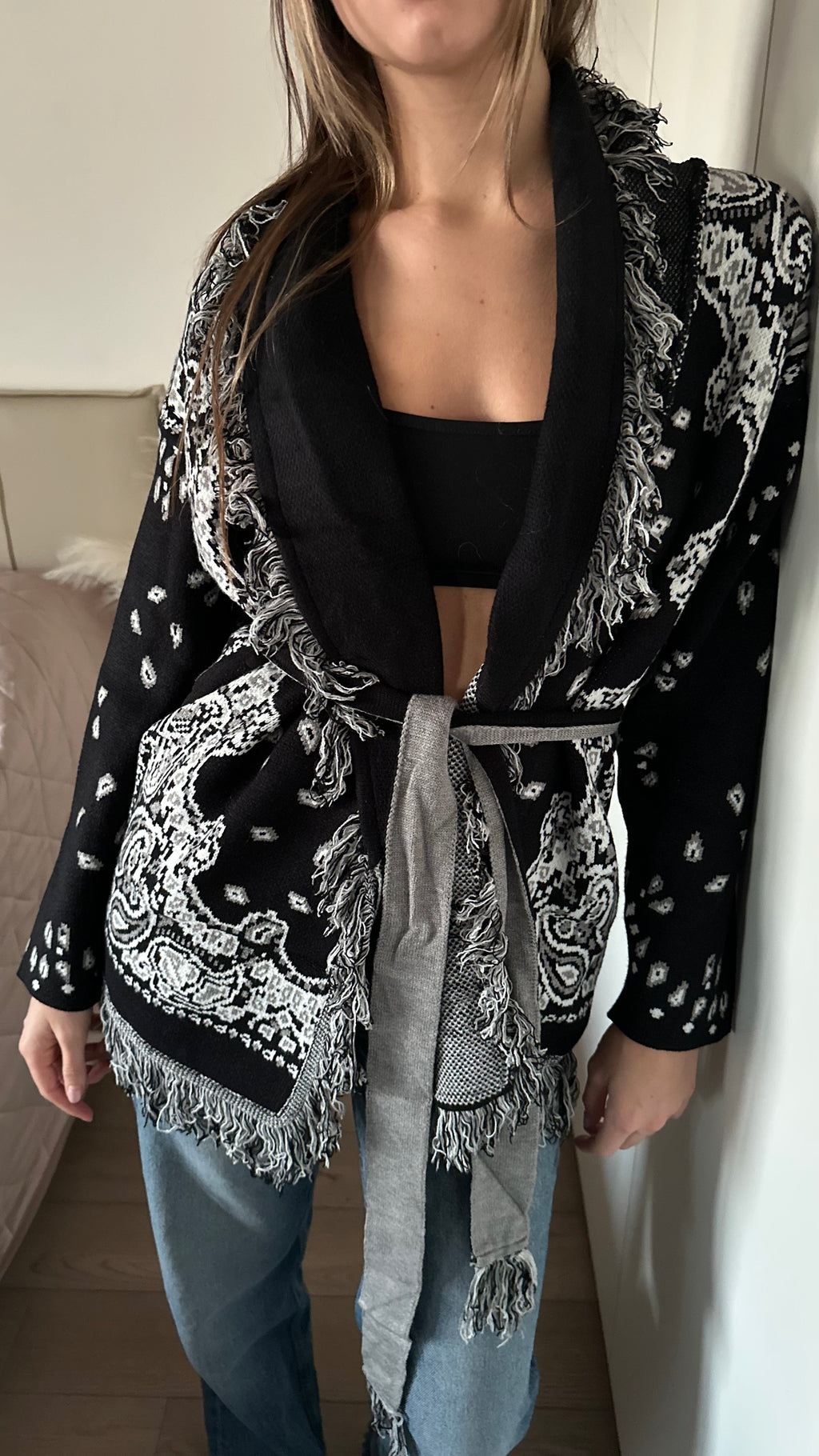 Cardigan Bandana Nero