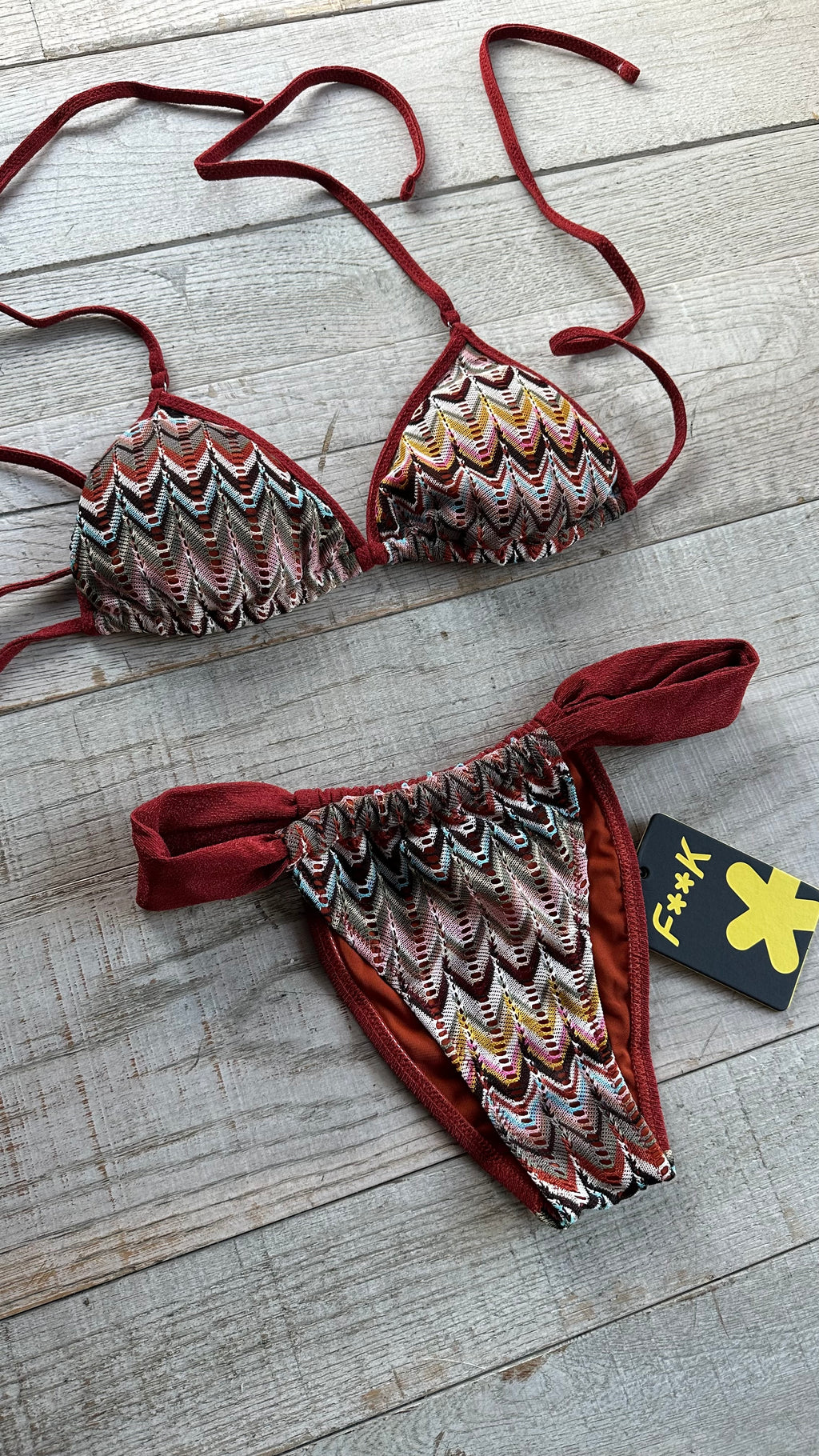 Triangolo Zig Zag slip a tendina multicolor