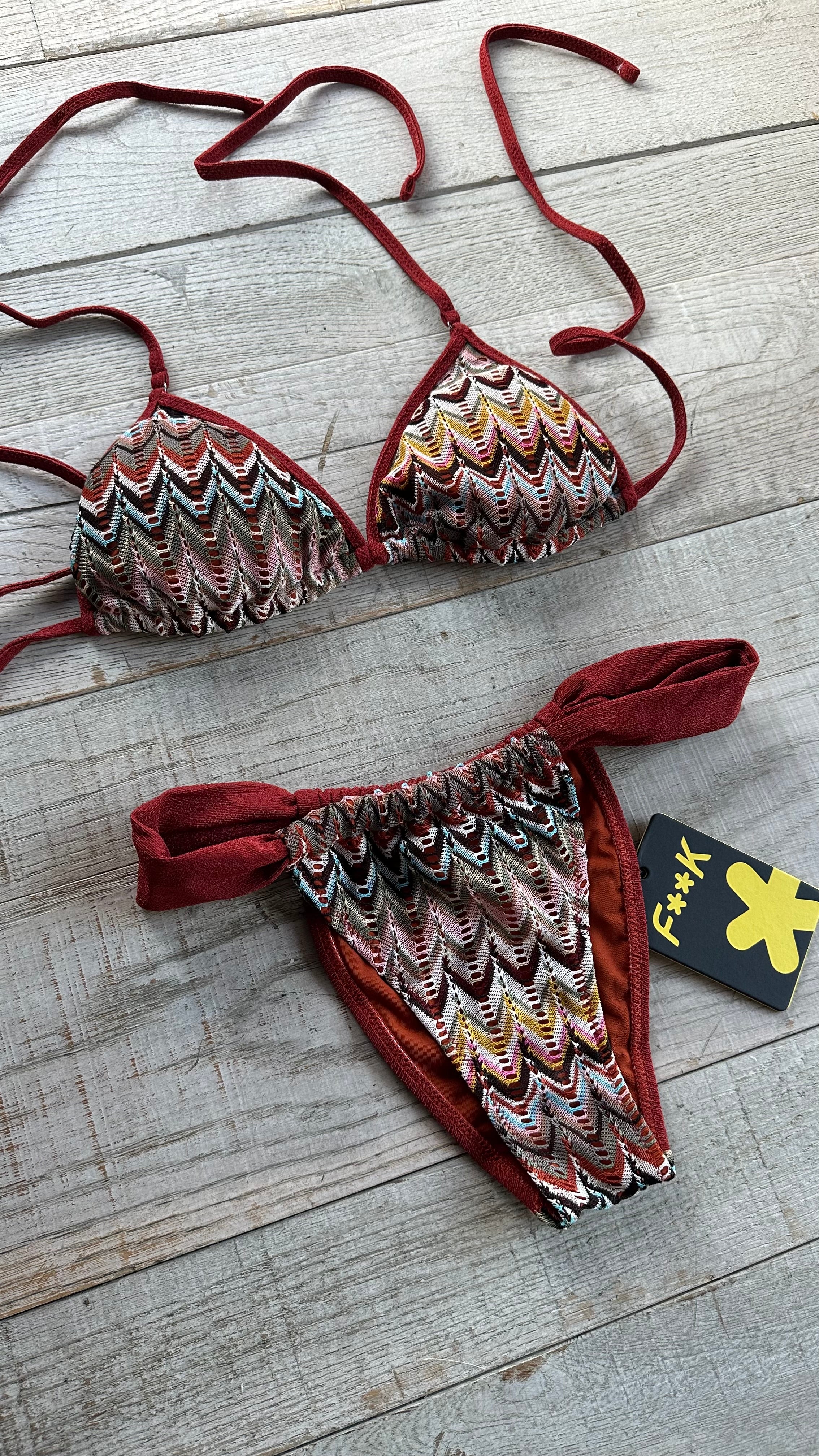 Triangolo Zig Zag slip a tendina multicolor