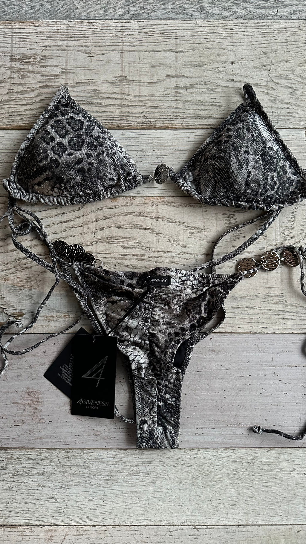 Triangolo Lurex Animalier Pitone