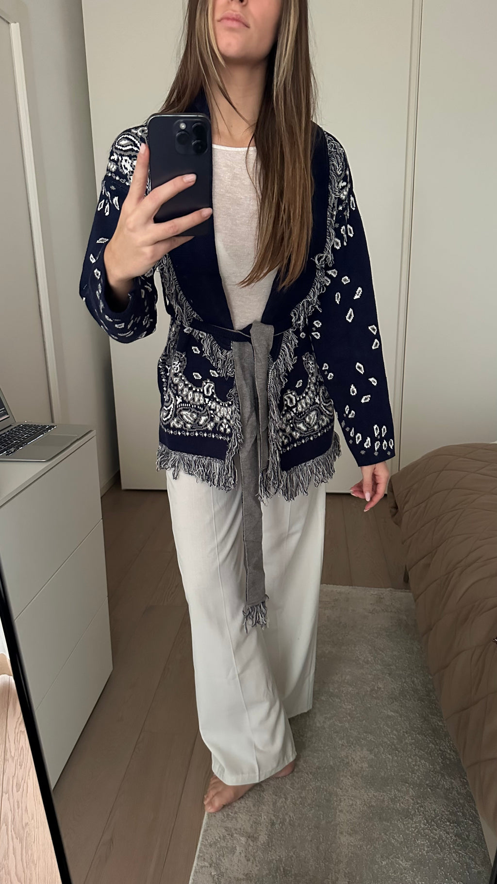 Cardigan Bandana Blu