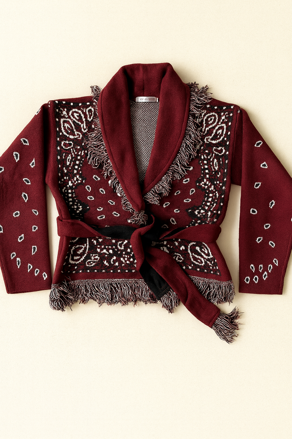 Cardigan Crop Bandana Rosso