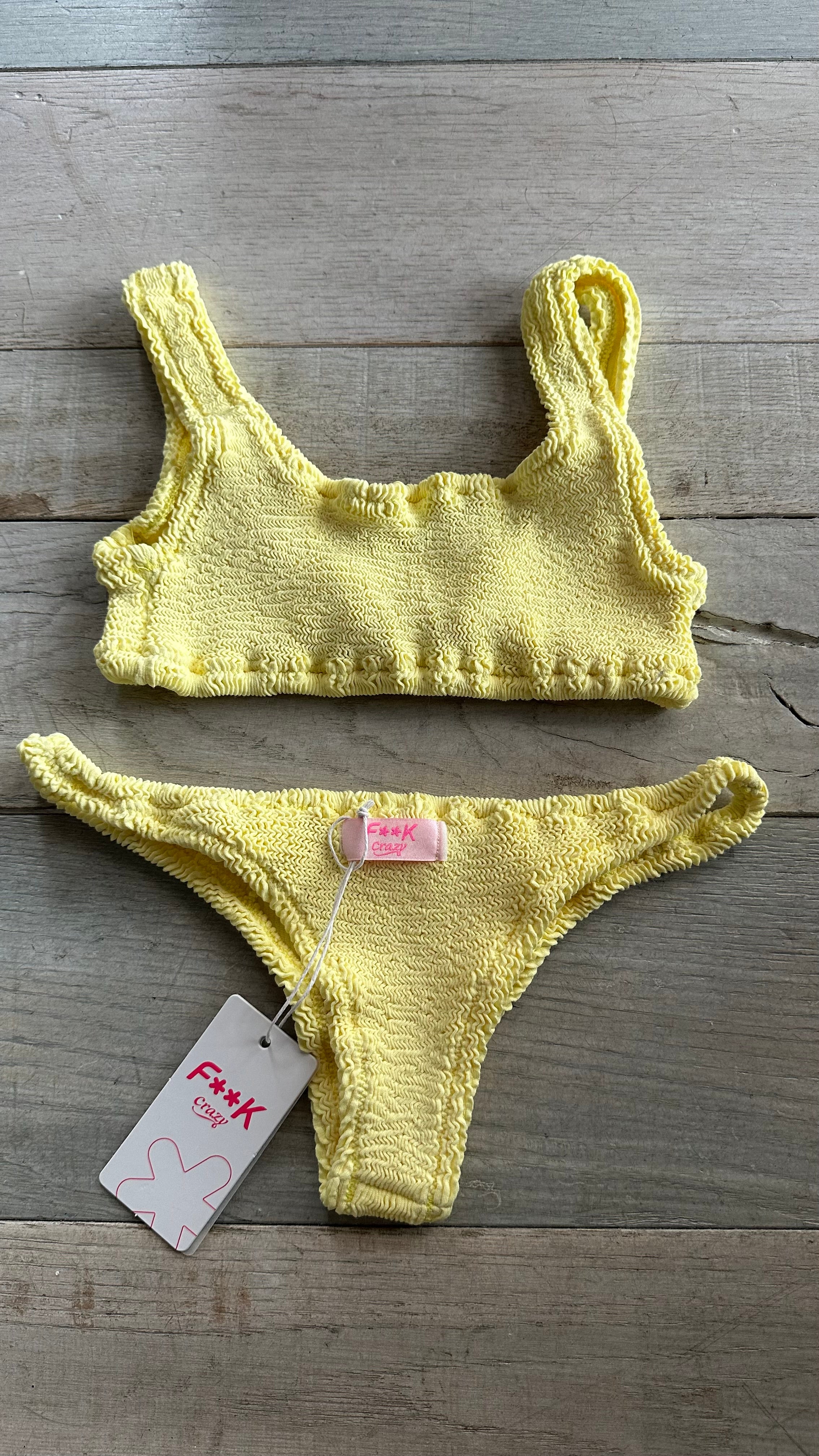 Bikini Top Goffrato Giallo