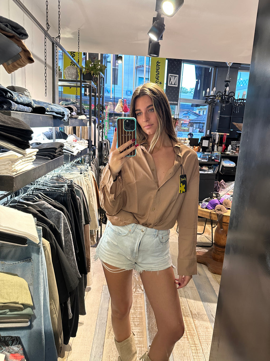 Camicia Oversize in Lino color Marrone