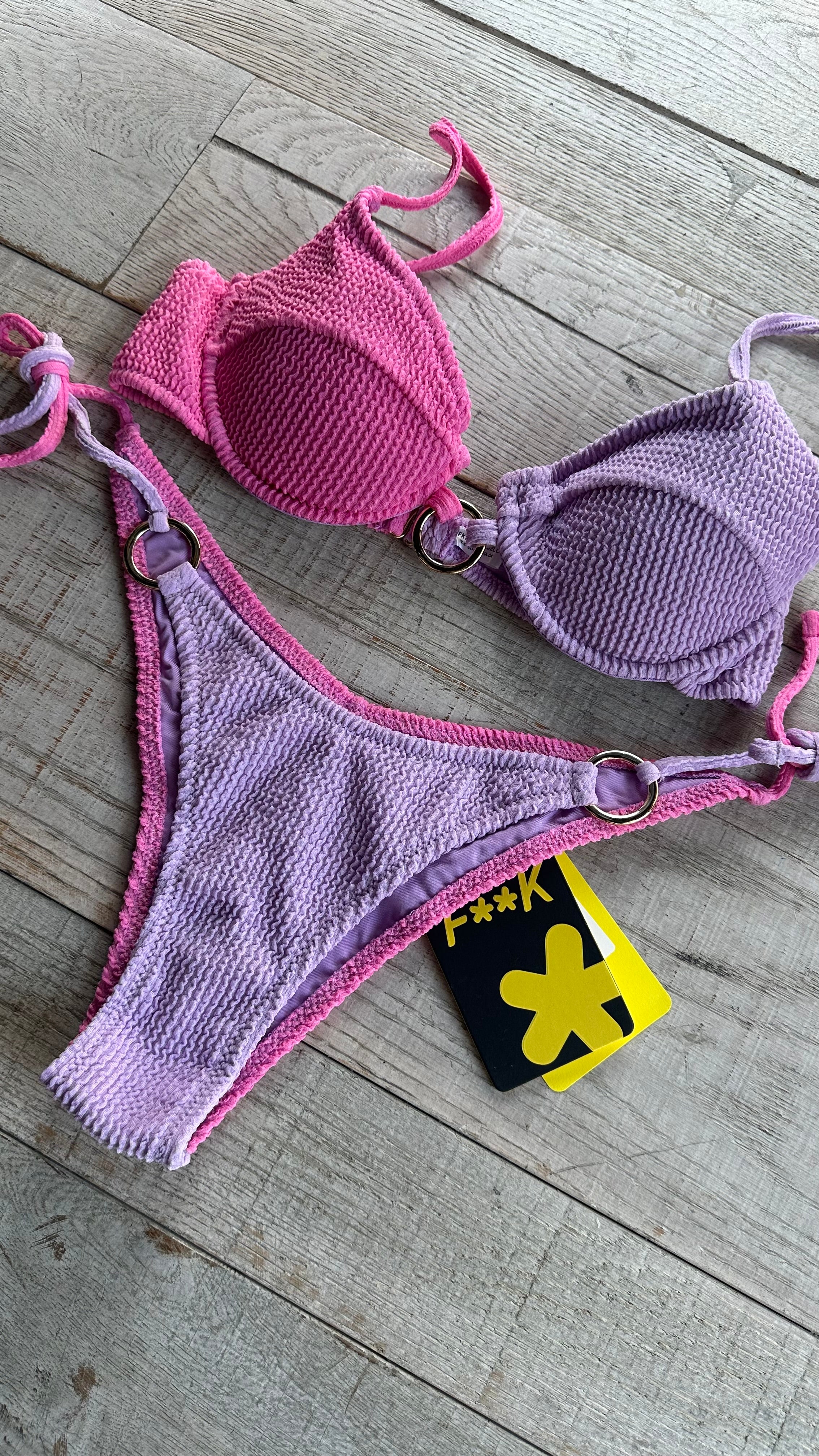 Balconcino Bicolor Goffrato Lilla e Rosa