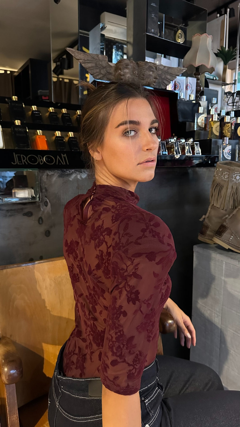 Body in Toulle e Velluto Bordeaux