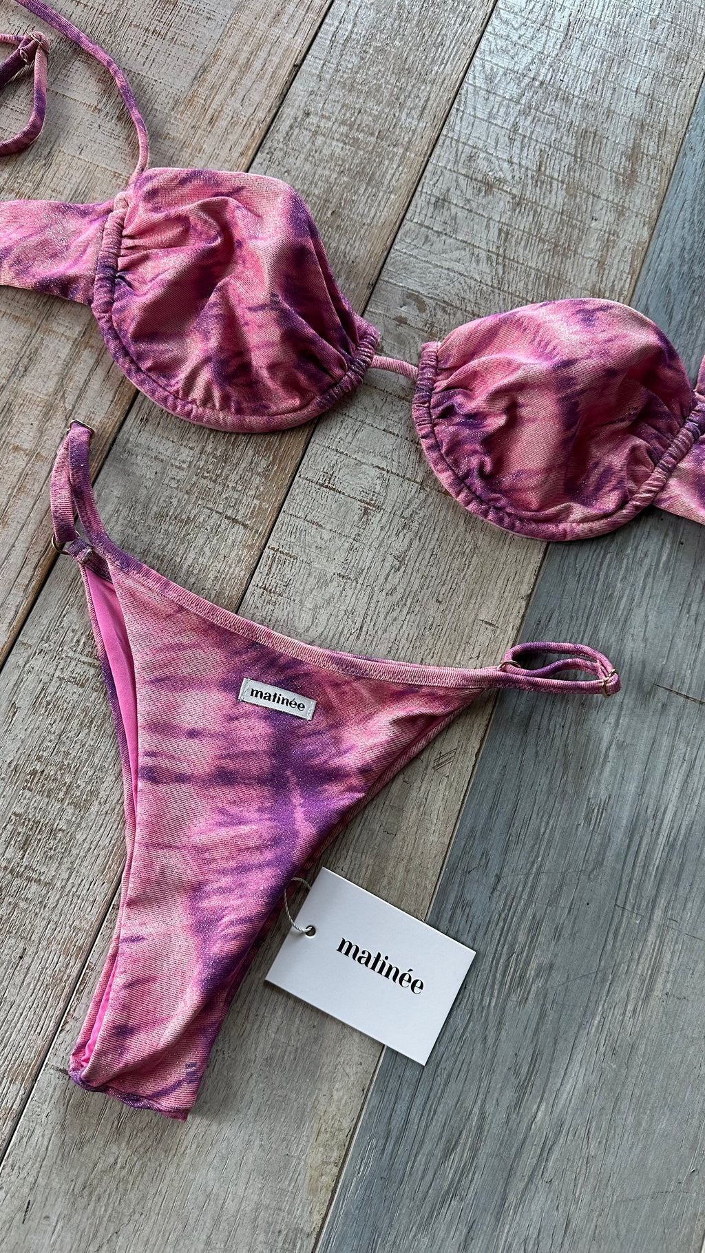 Bikini Balconcino Tye Dye Lurex Rosa