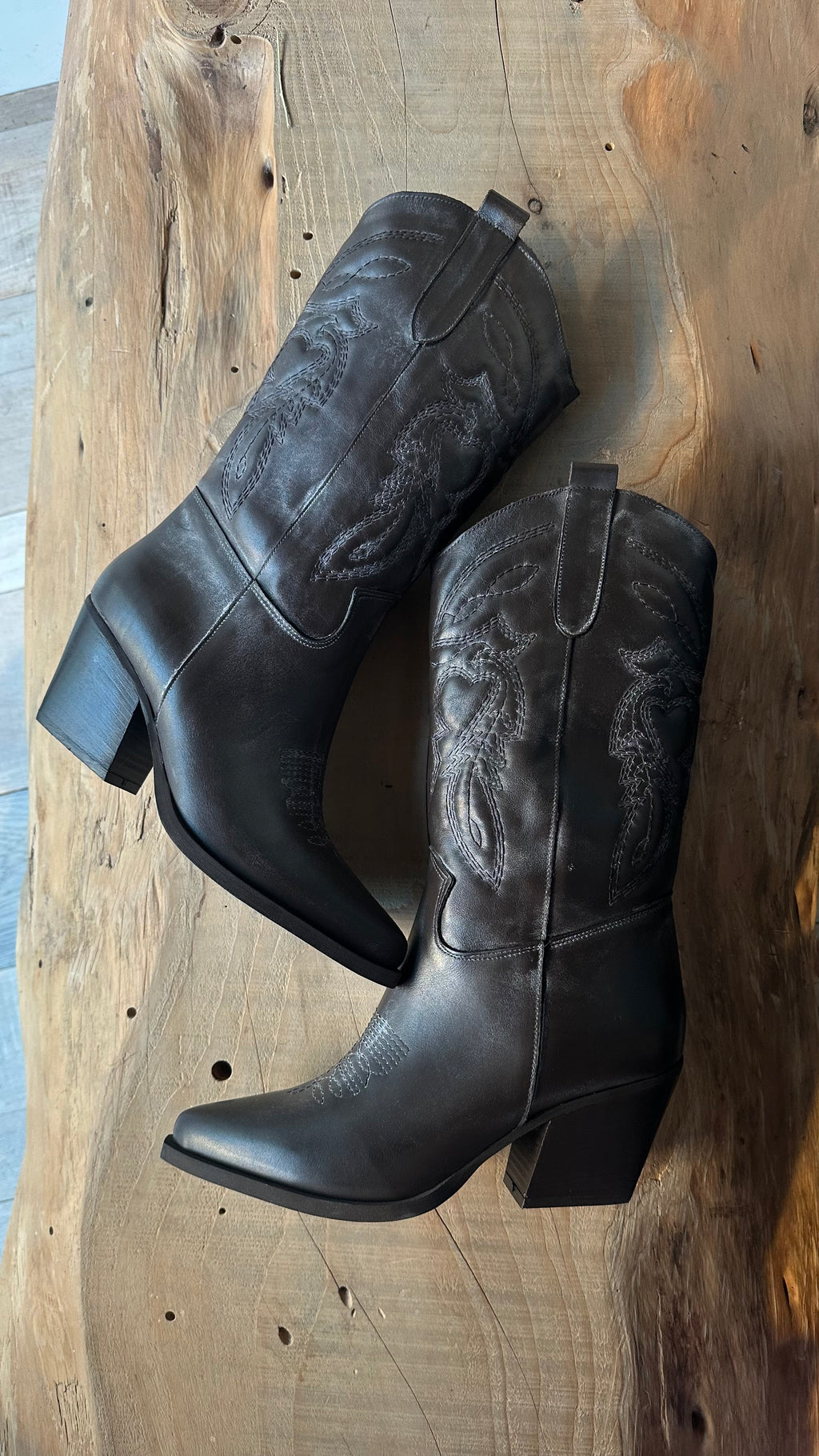 Stivale Texano in pelle marrone