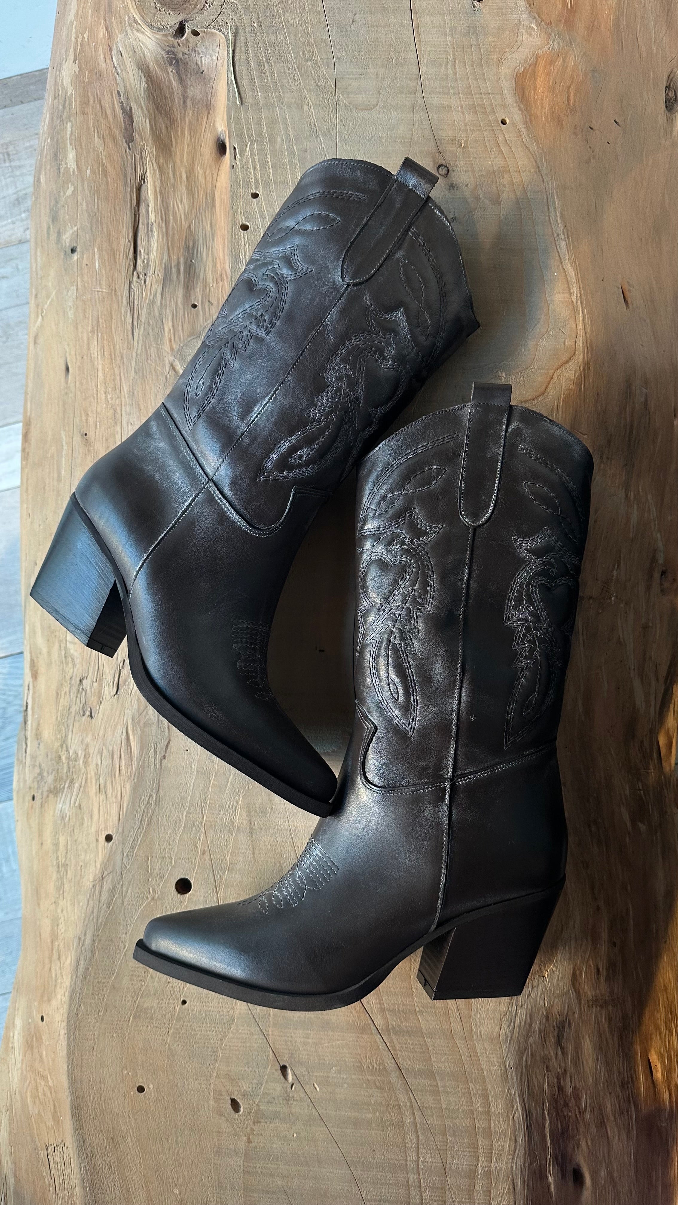 Stivale Texano in pelle marrone