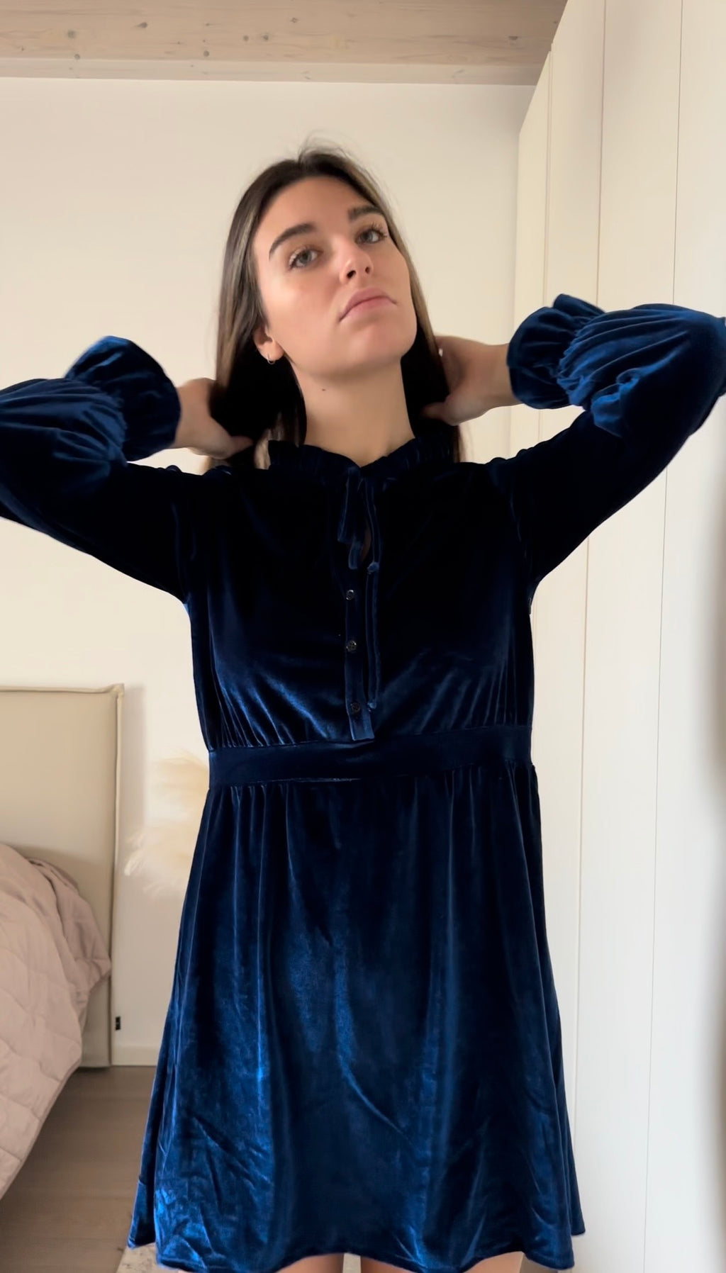 Abito in velluto Blu Navy