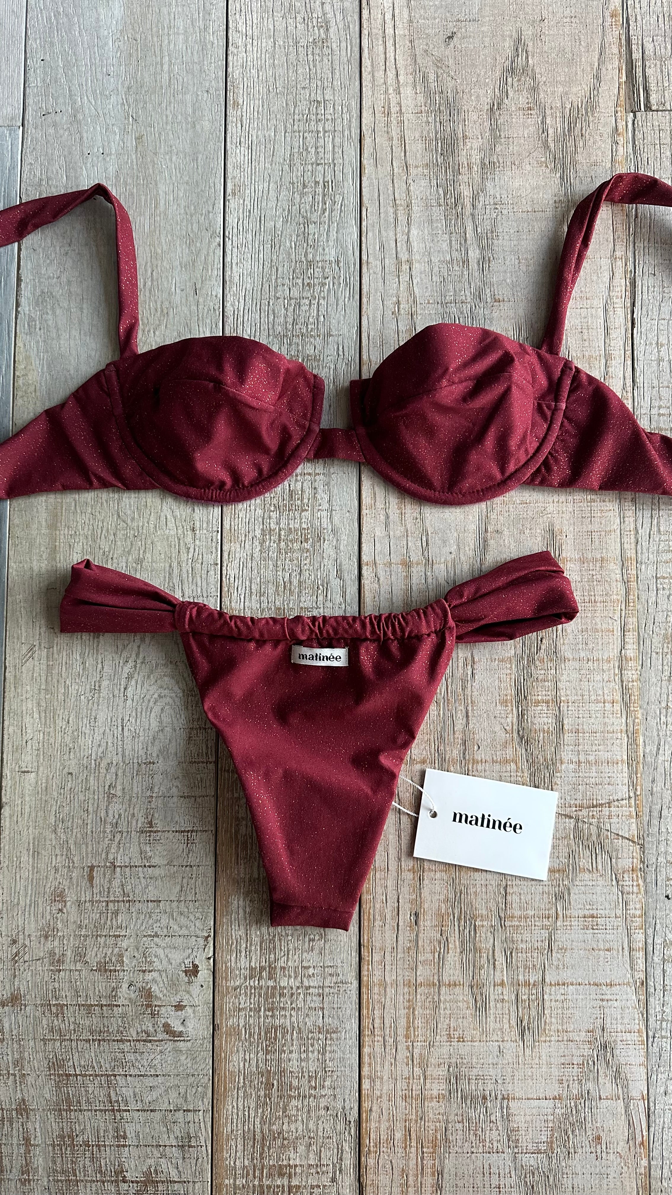 Bikini Balconcino Adele Krystall Rosso Vino