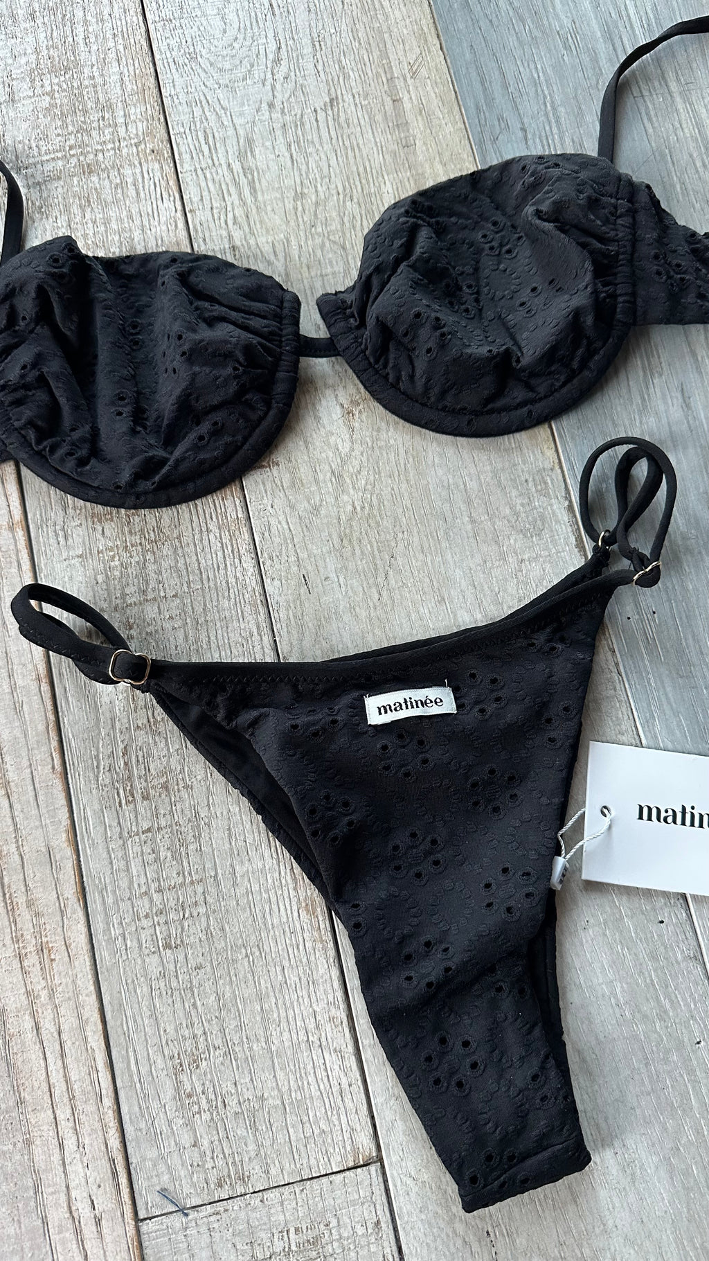 Bikini Balconcino Marina Macramè Sangallo Nero