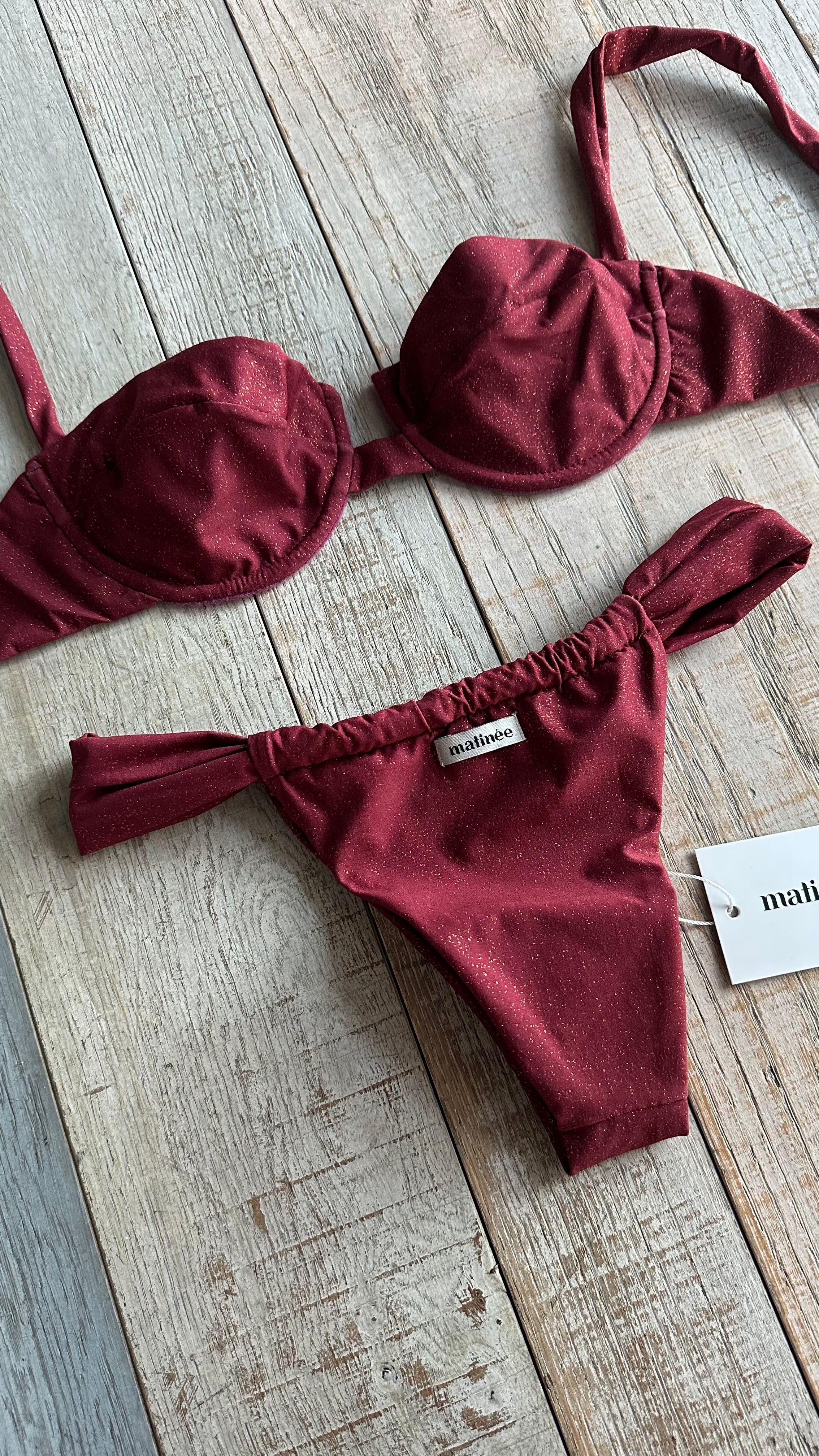 Bikini Balconcino Adele Krystall Rosso Vino