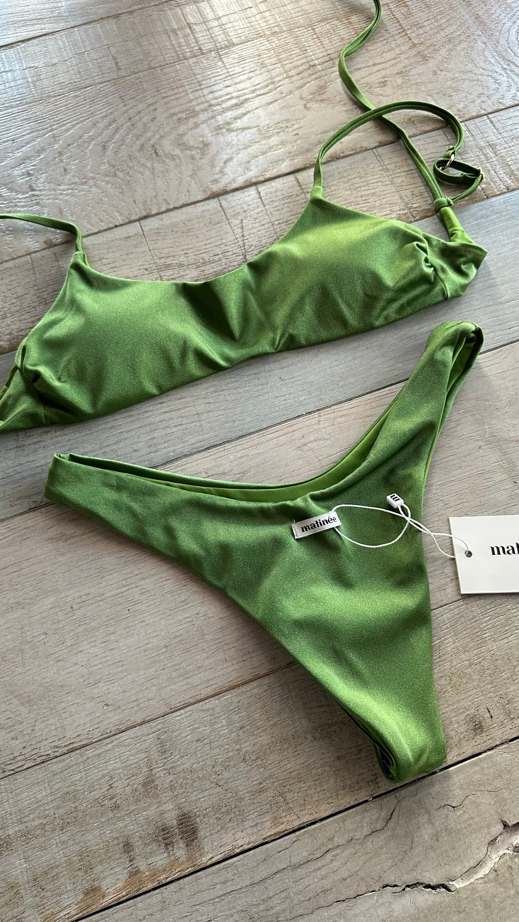 Bikini Top in Lycra Lucida Verde