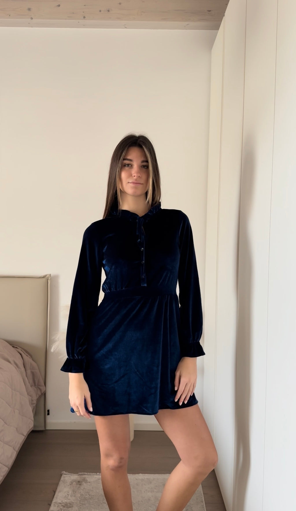 Abito in velluto Blu Navy