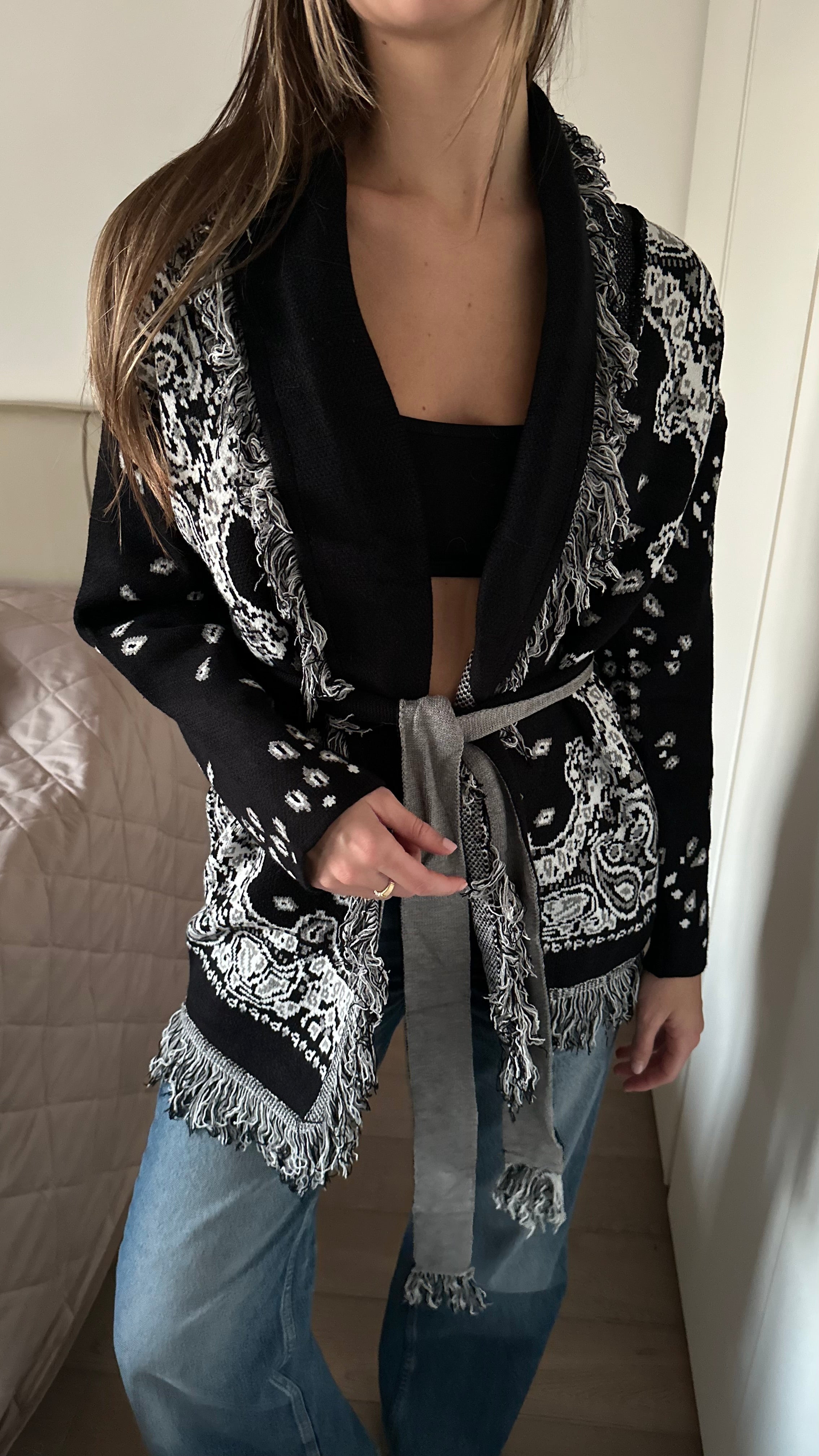 Cardigan Bandana Nero
