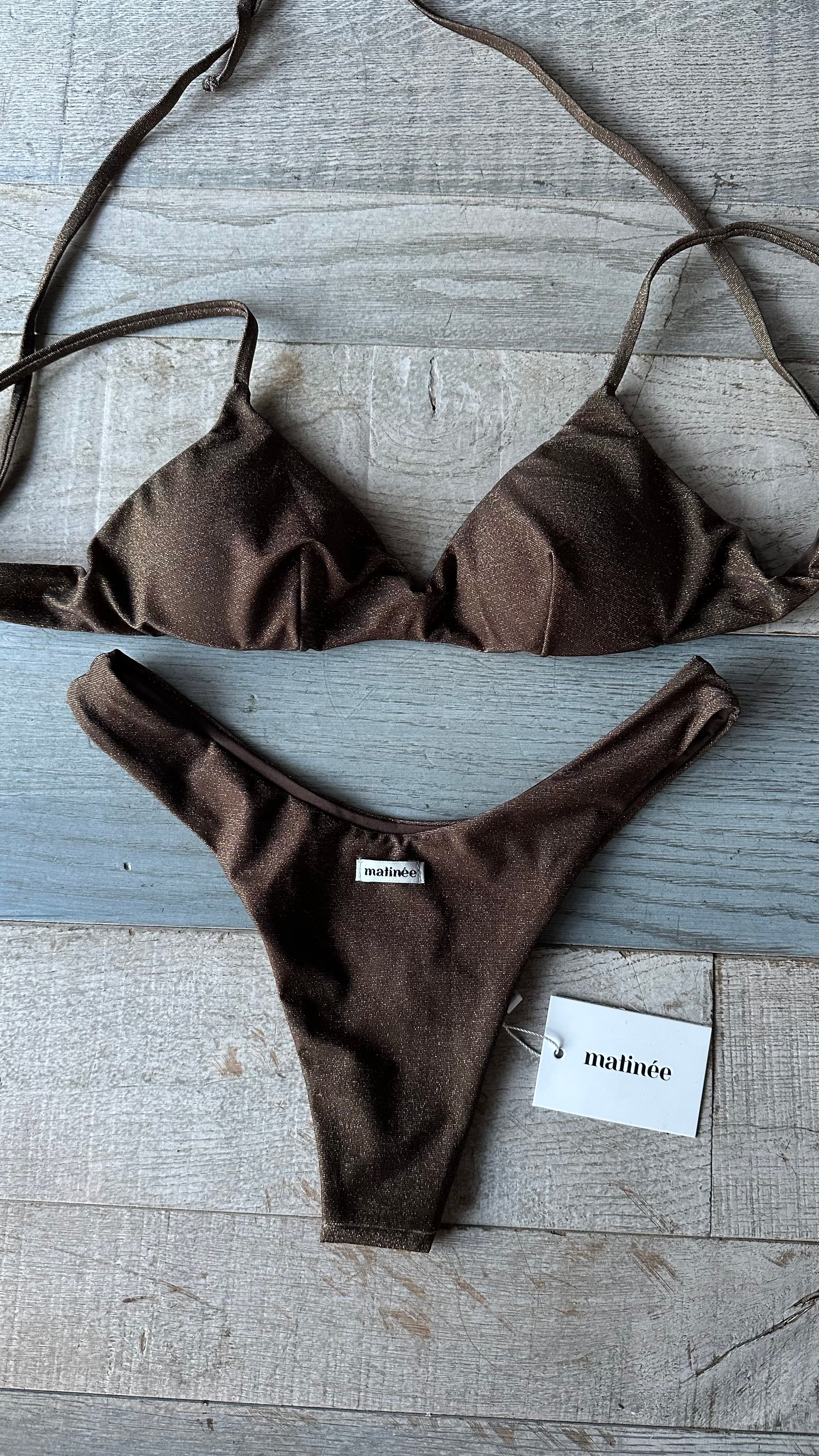 Bikini Top Tina Lurex Marrone