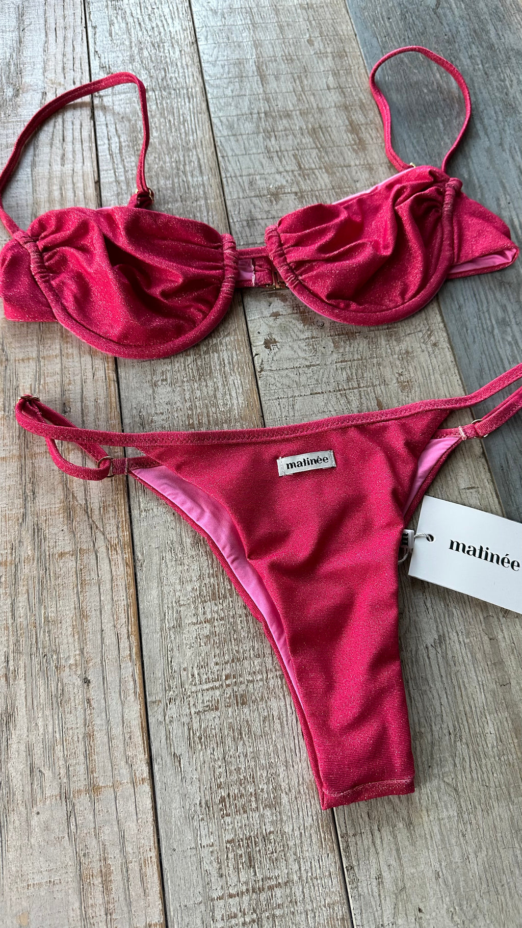 Bikini Balconcino Marina Lurex Rosa Fucsia
