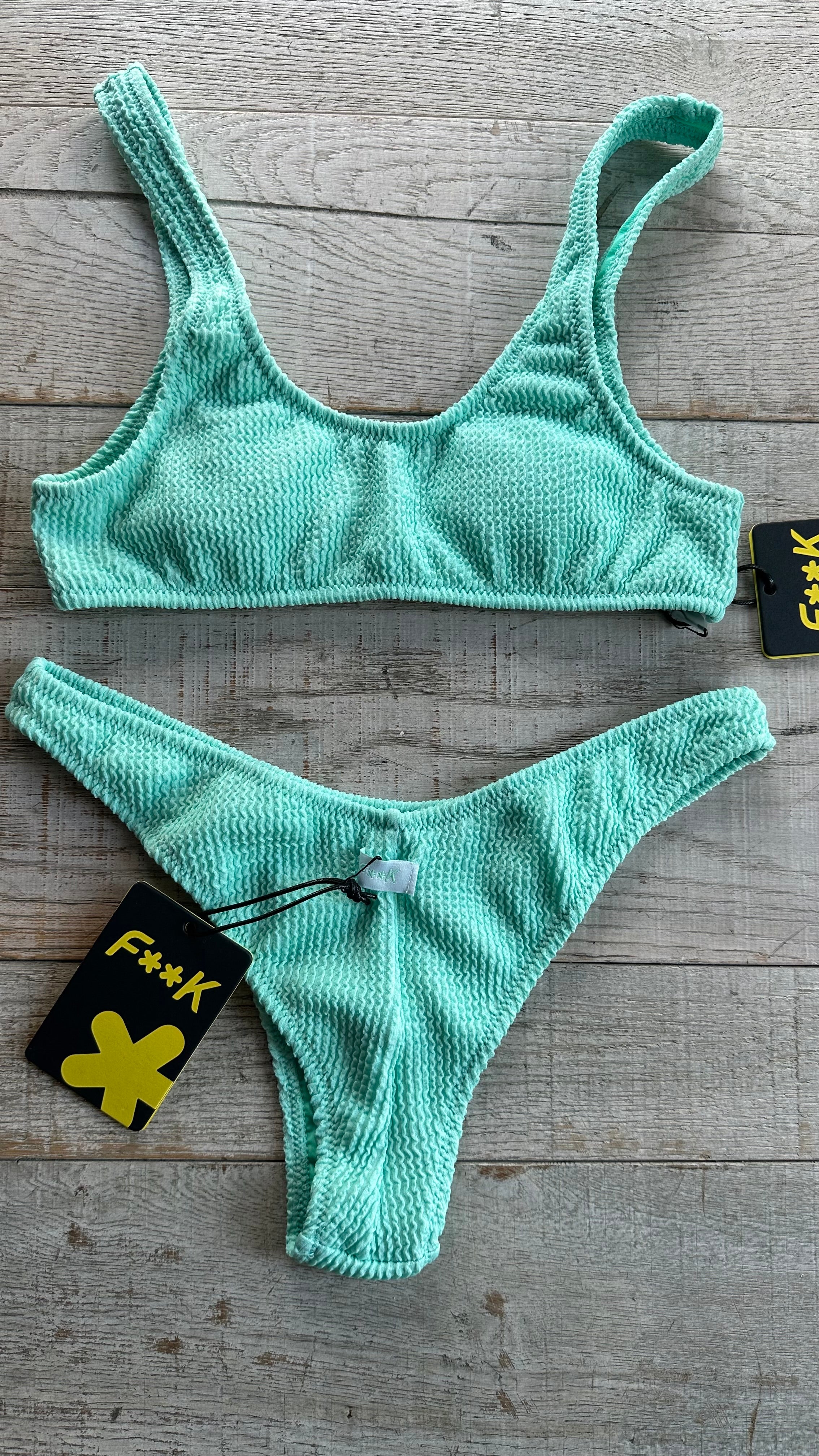 Bikini Top Goffrato Verde Acqua