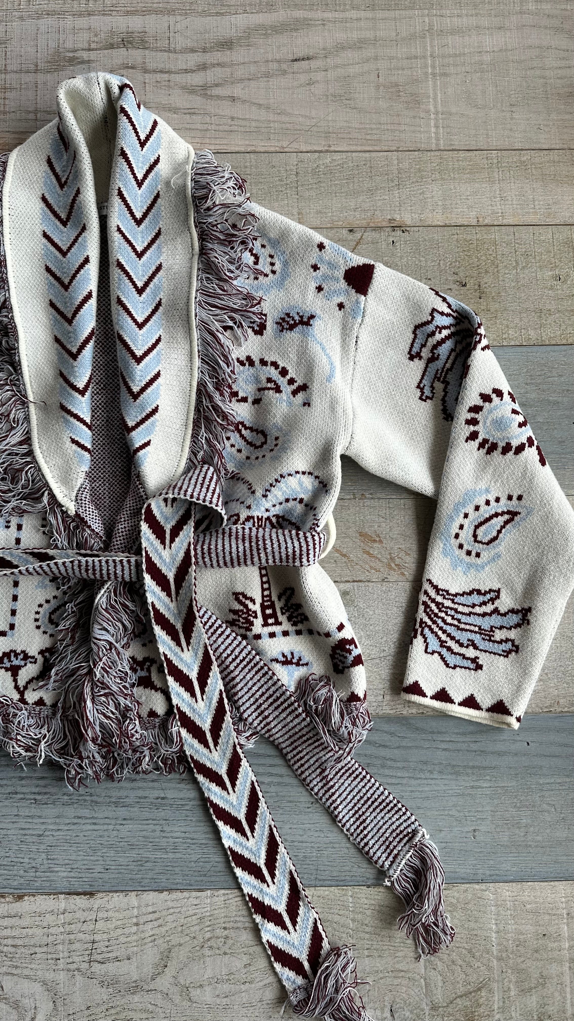 Cardigan Crop Palms White