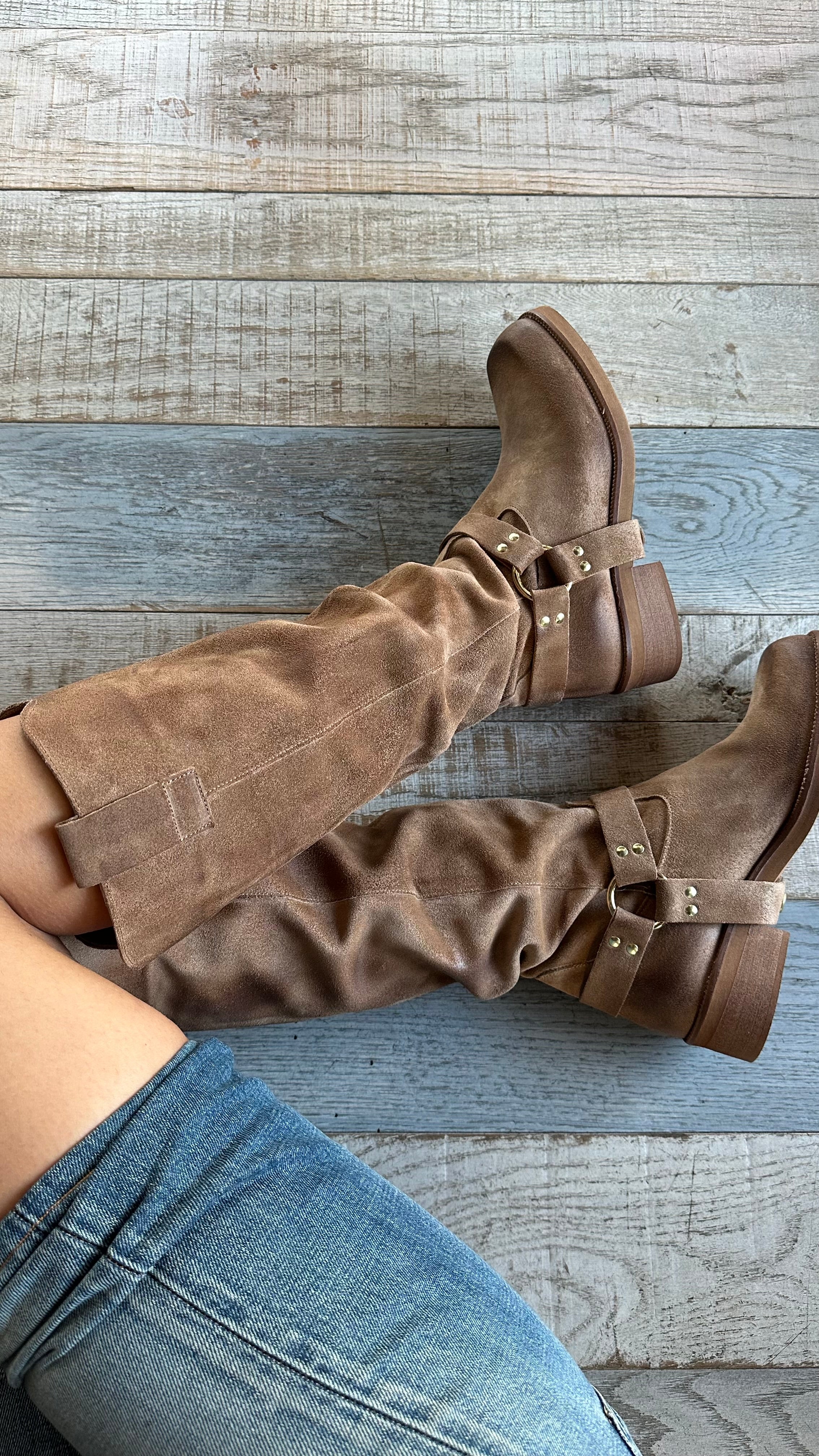 Bikers in camoscio color Carne