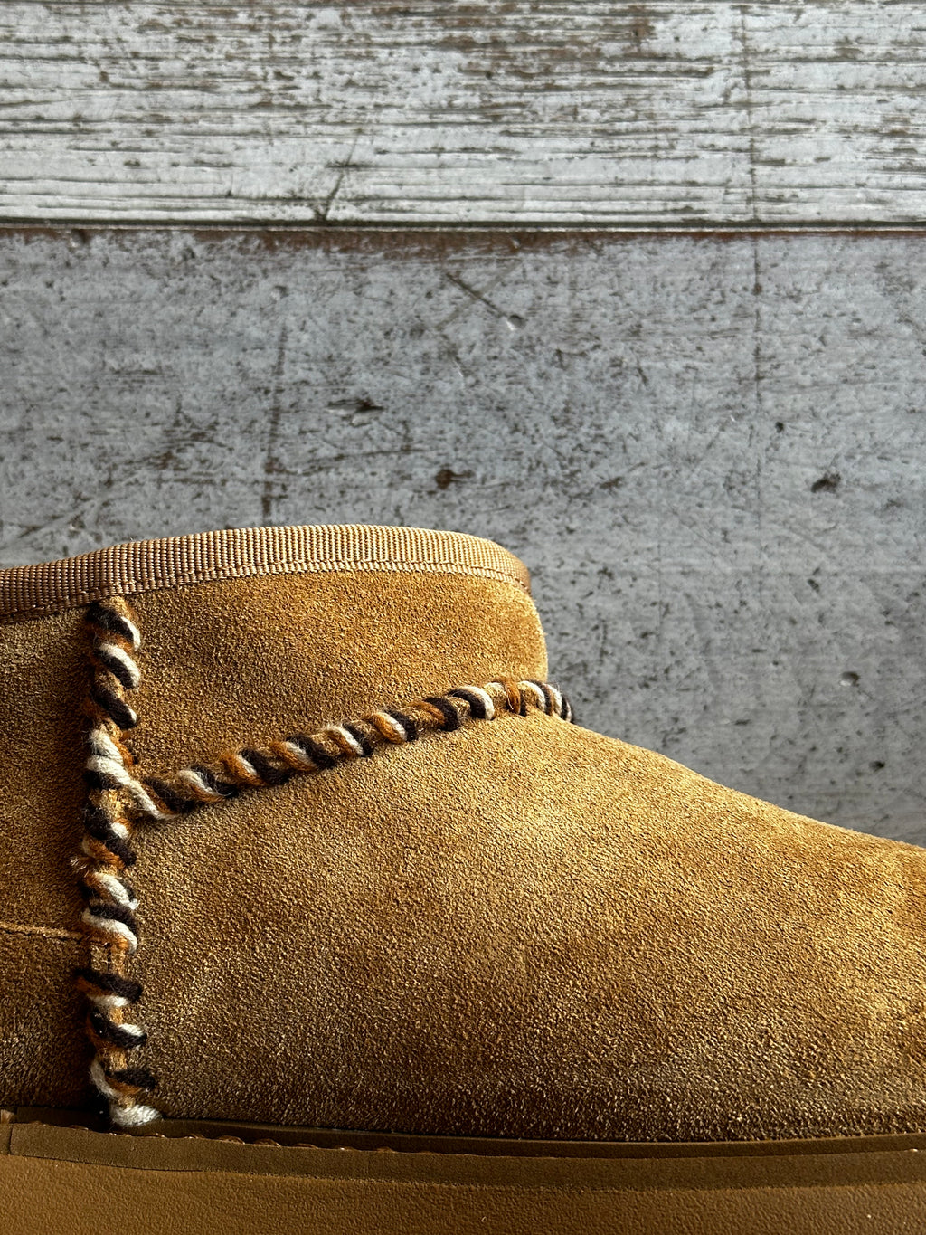 Stivaletto Platform cuciture beije