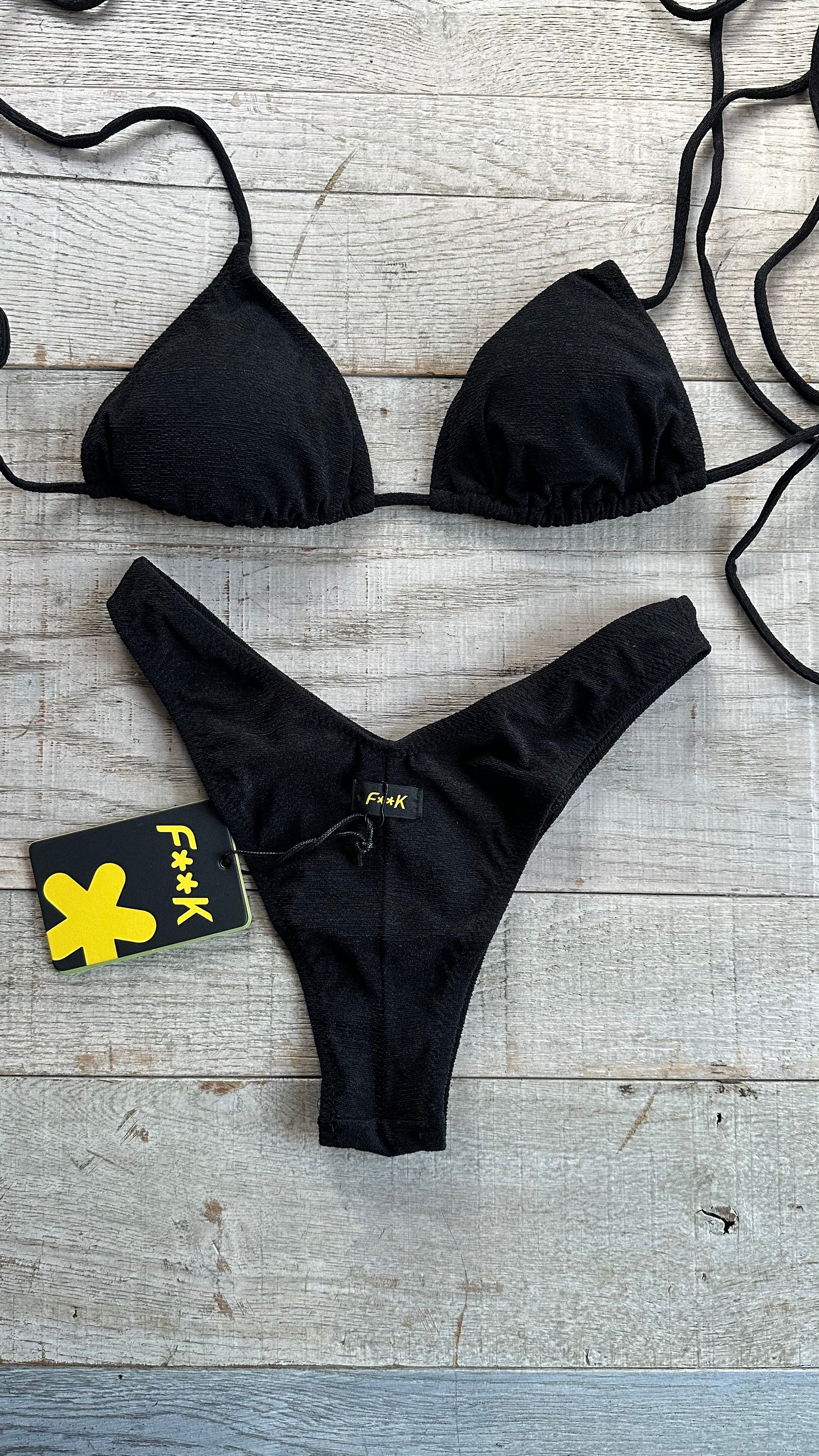 Triangolo Laccio Lungo in vita Nero