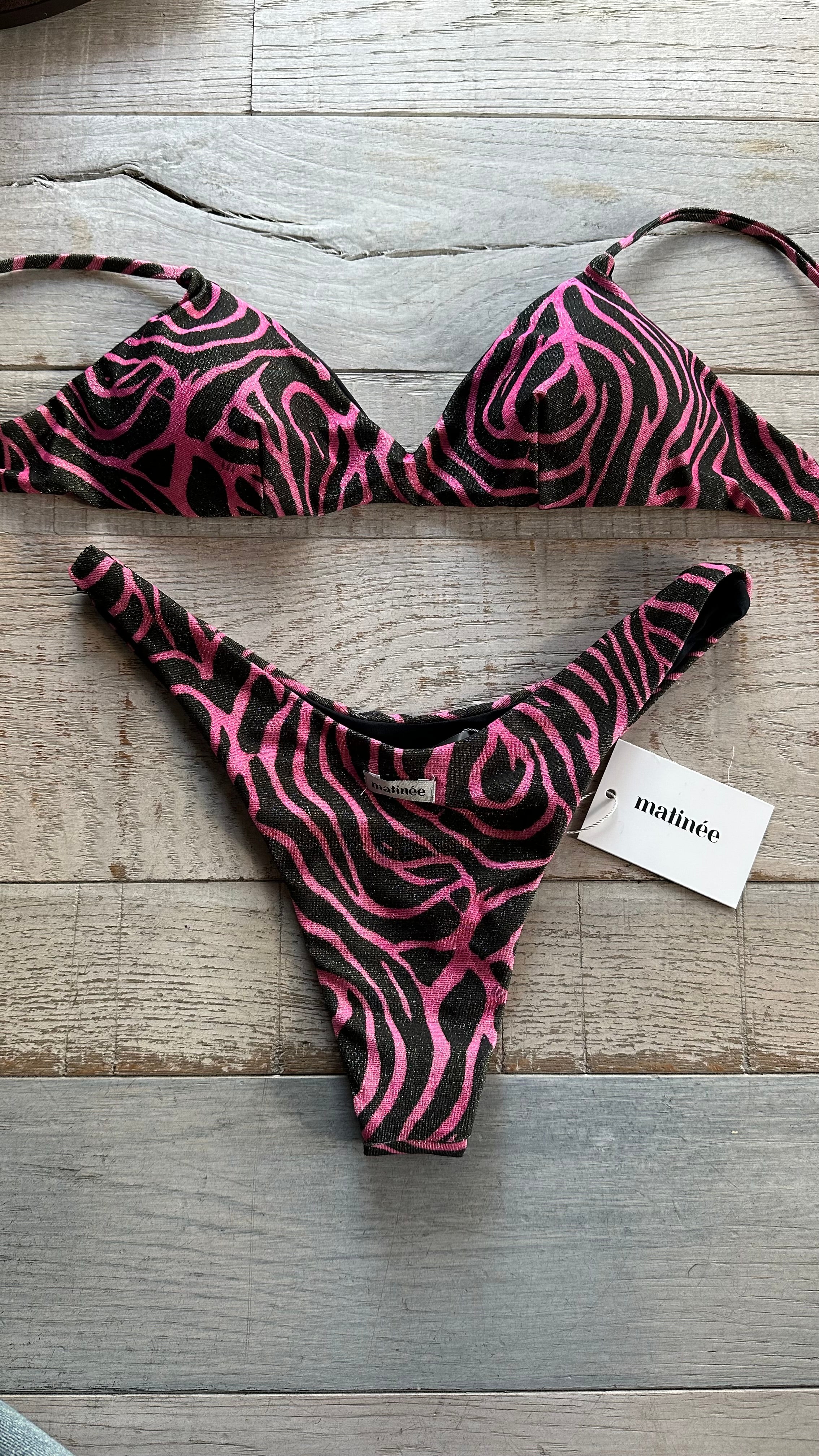 Bikini Top Zebra Rosa Lurex